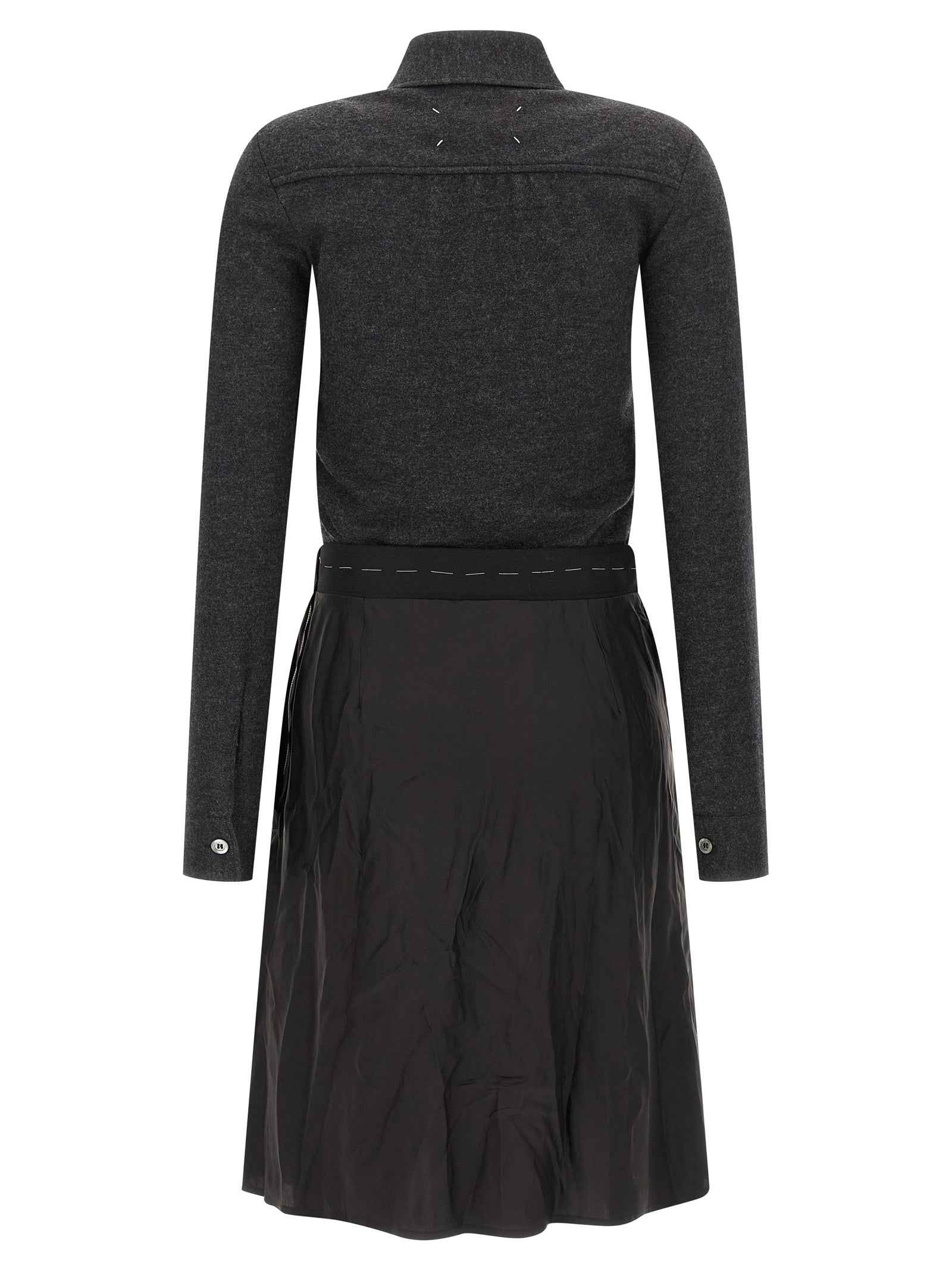 Maison Margiela Gray Virgin Wool Midi Dress