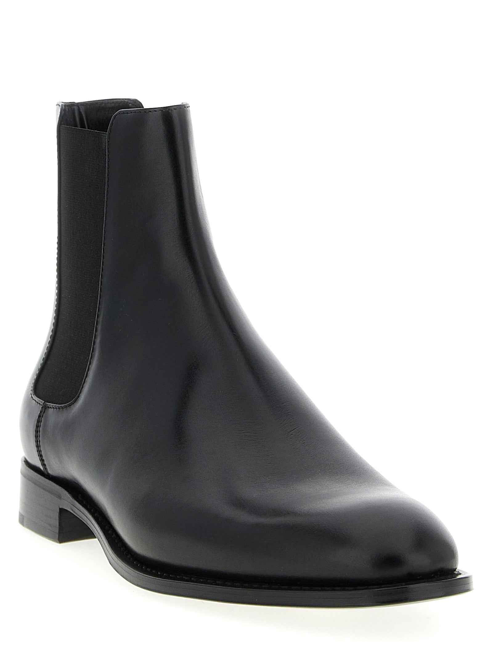 Saint Laurent Black Calfskin Chelsea Boots