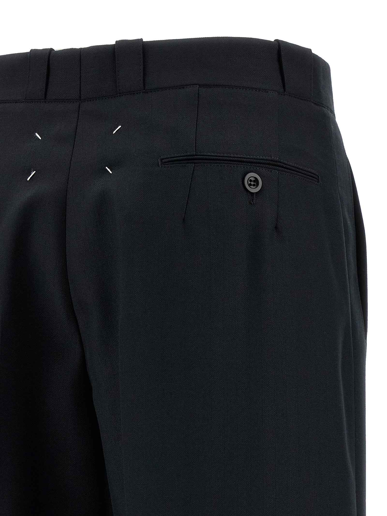 Maison Margiela Black Wool Dress Pants