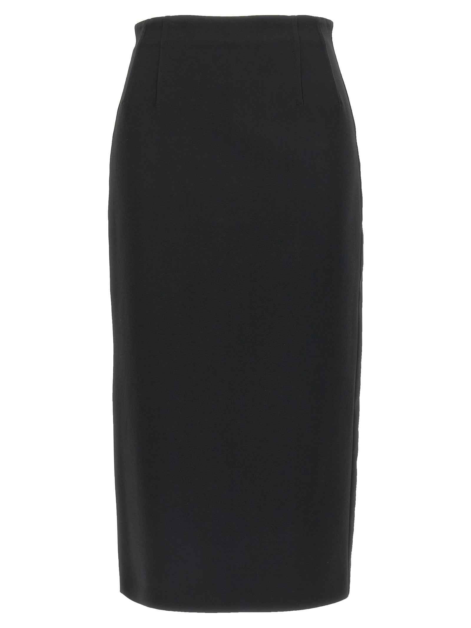 Max Mara Black Viscose Midi Skirt