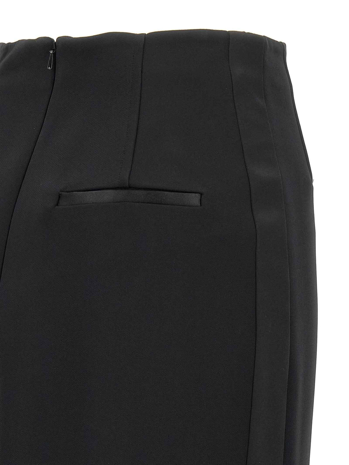 Max Mara Black Viscose Midi Skirt