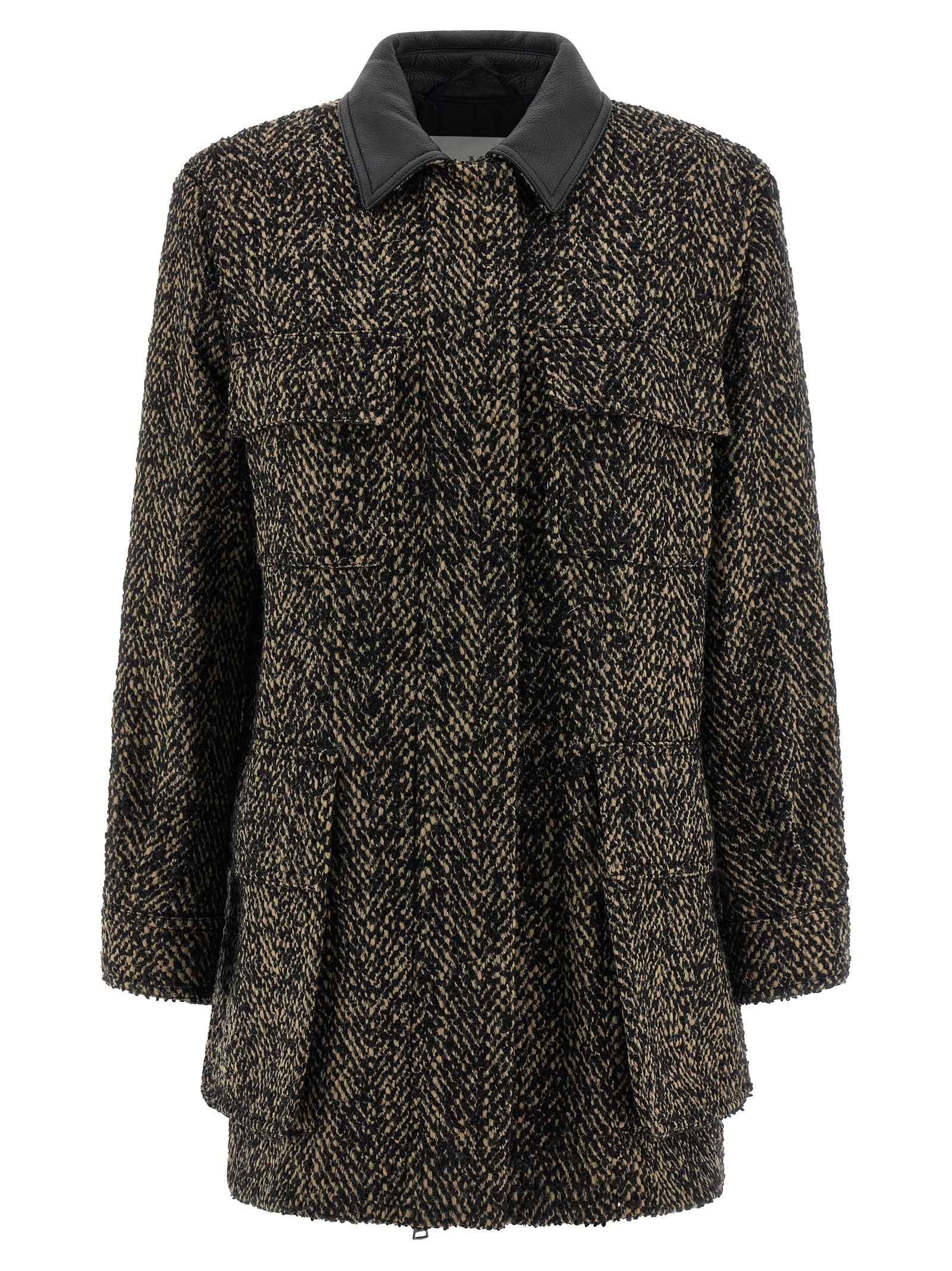Max Mara Multicolor Virgin Wool Shell Jacket