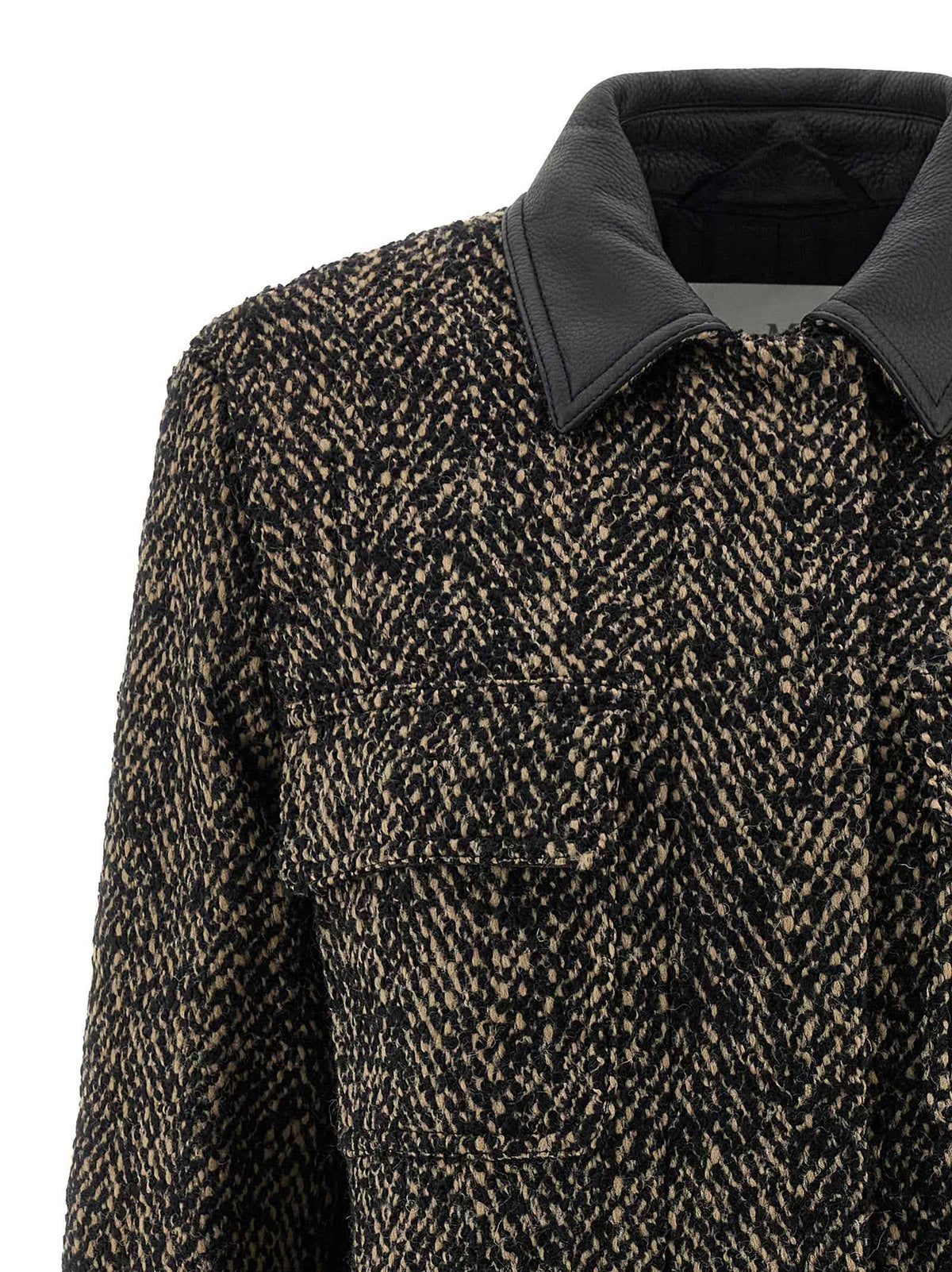 Max Mara Multicolor Virgin Wool Shell Jacket