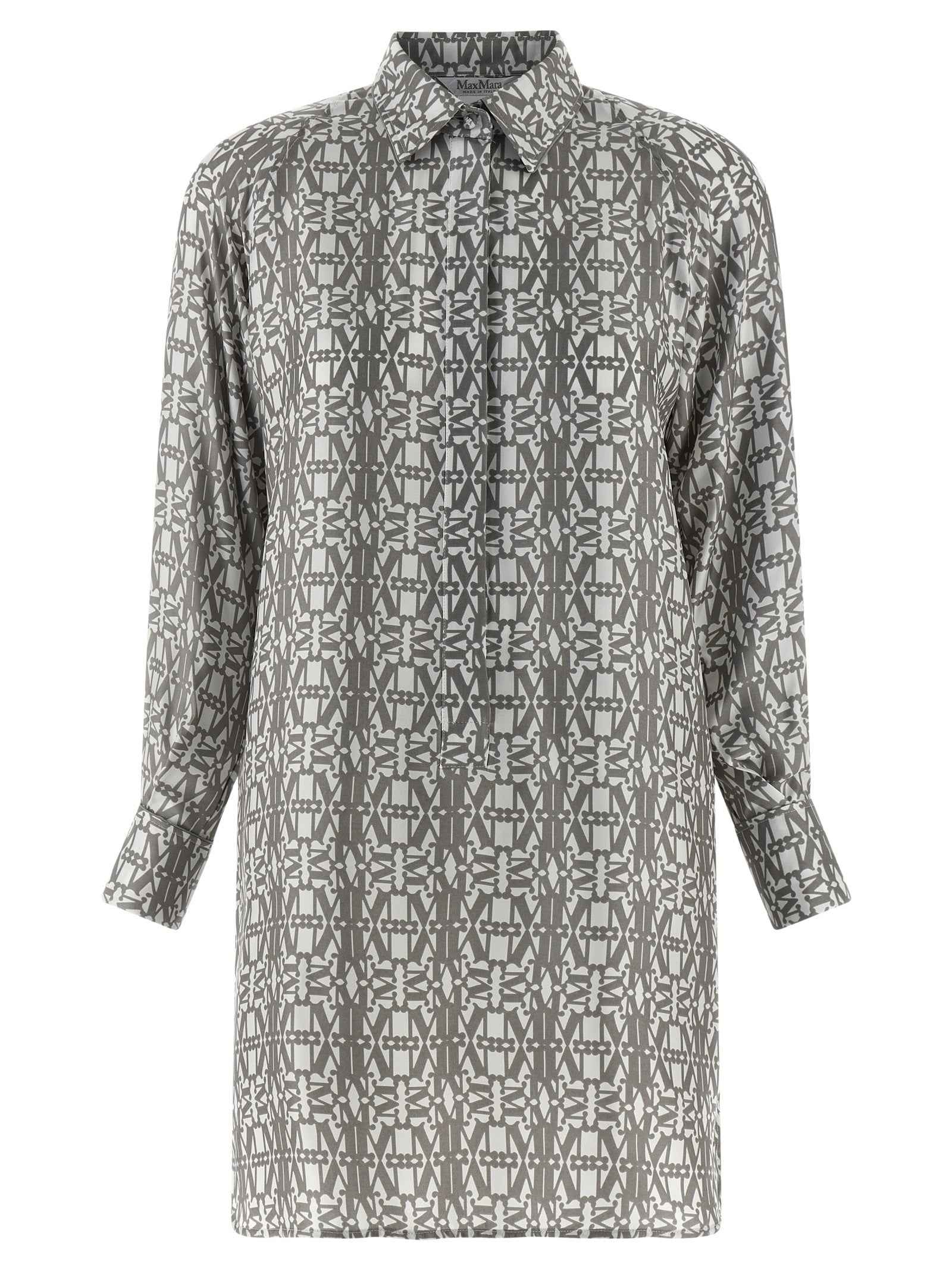 Max Mara Gray Silk Short Dress