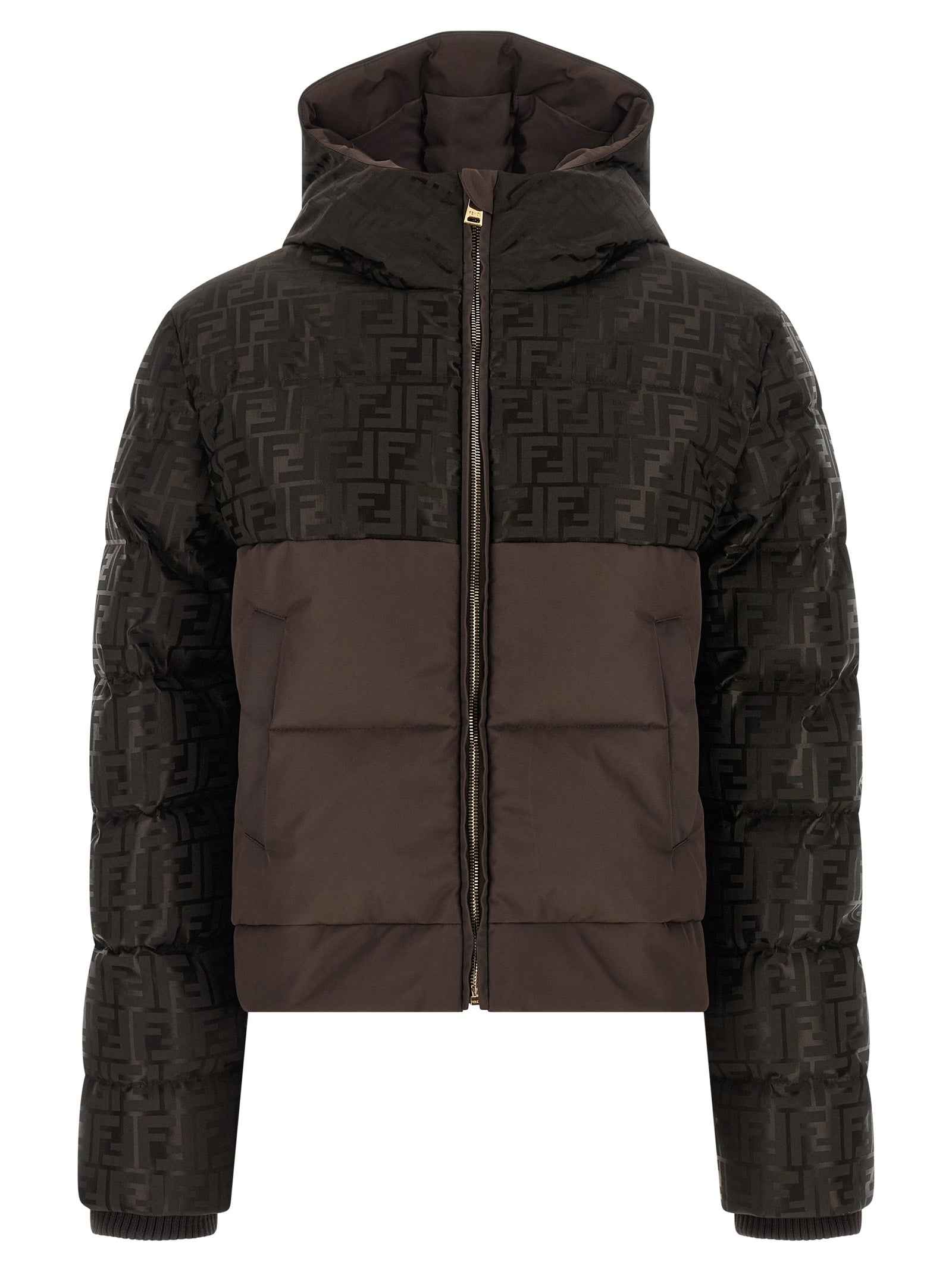 Fendi Brown Cotton Full-Length Jacket