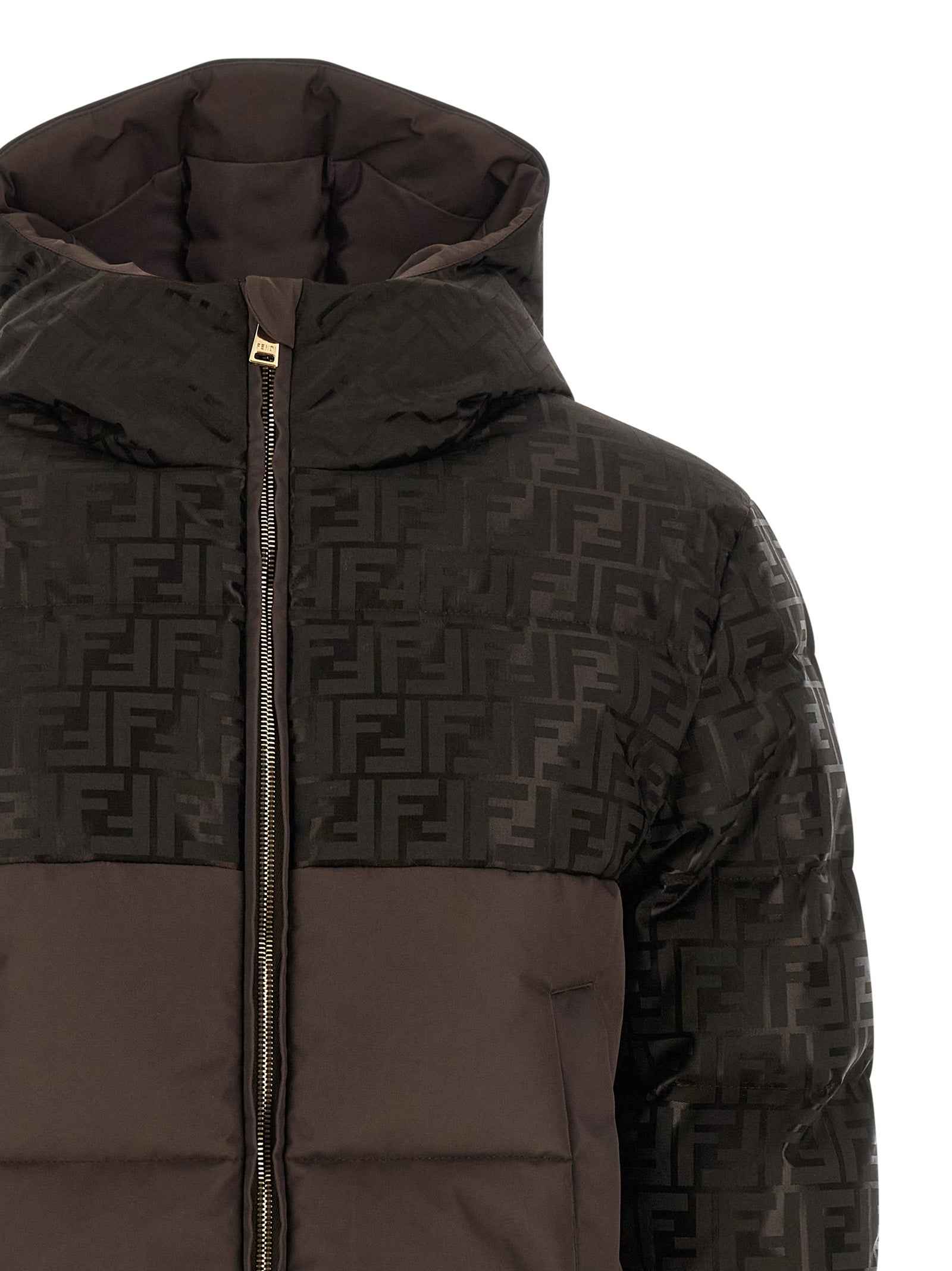 Fendi Brown Cotton Full-Length Jacket