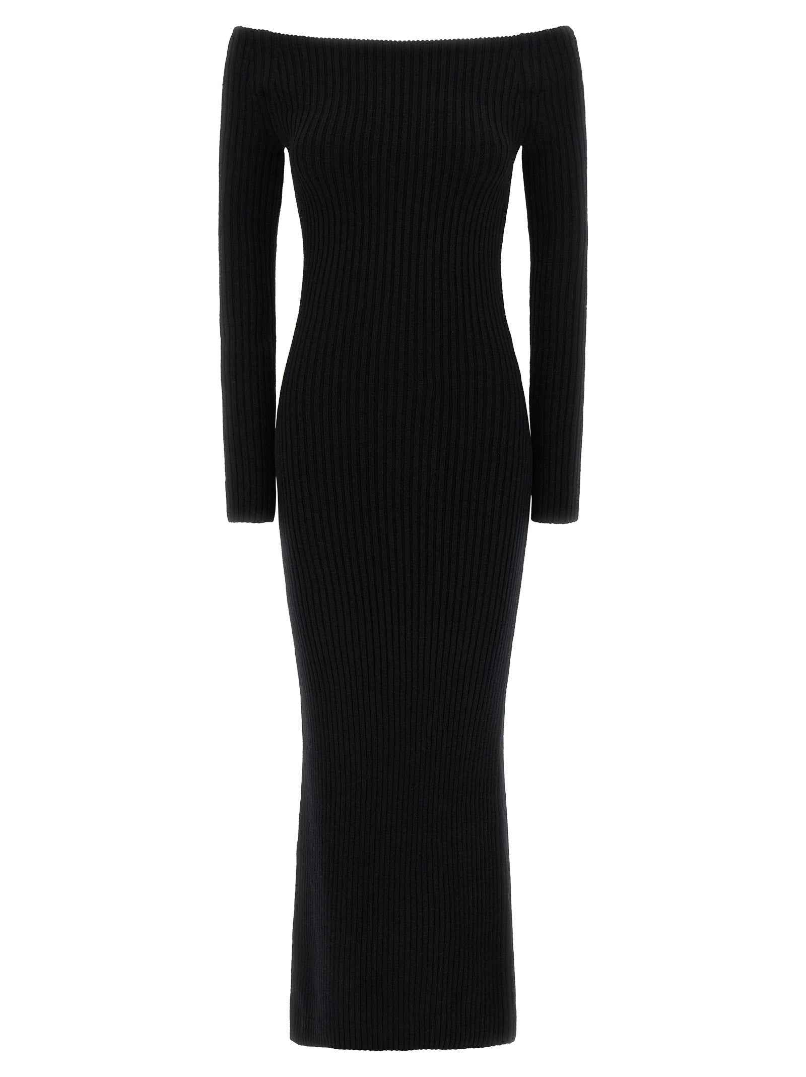 Max Mara Black Wool Long Dress