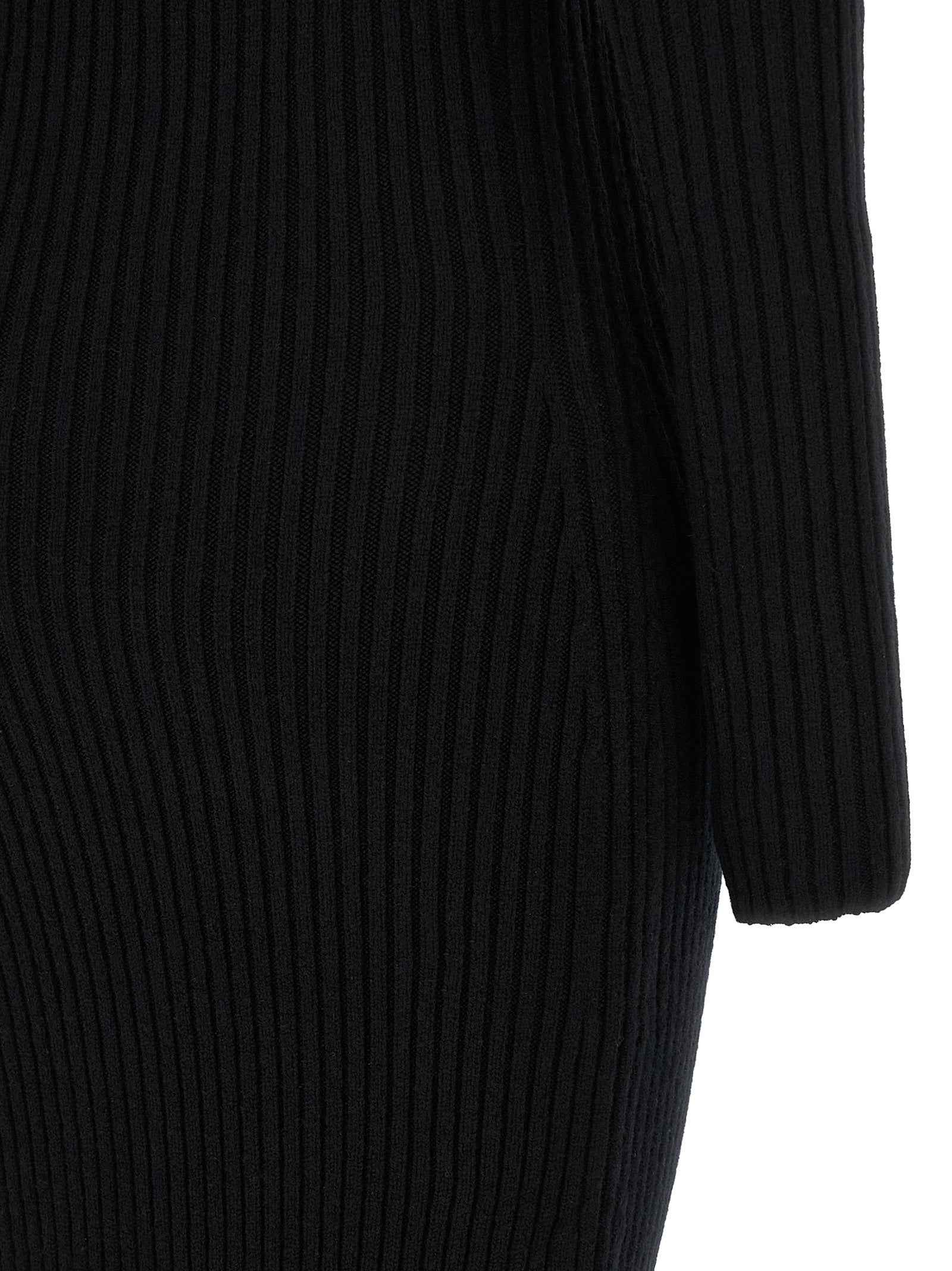 Max Mara Black Wool Long Dress