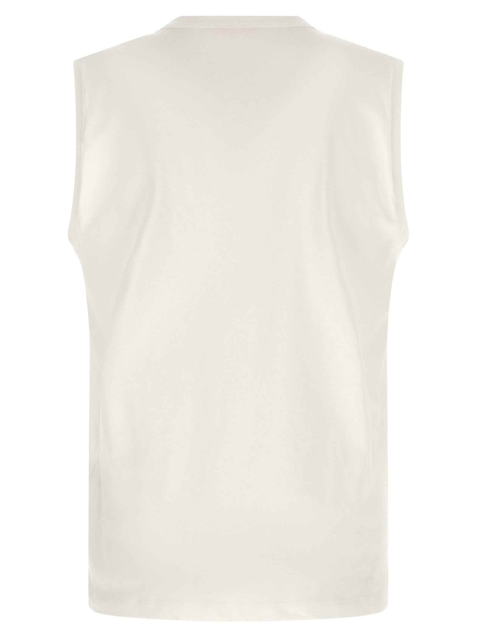 Diesel White Cotton Sleeveles T-Shirt