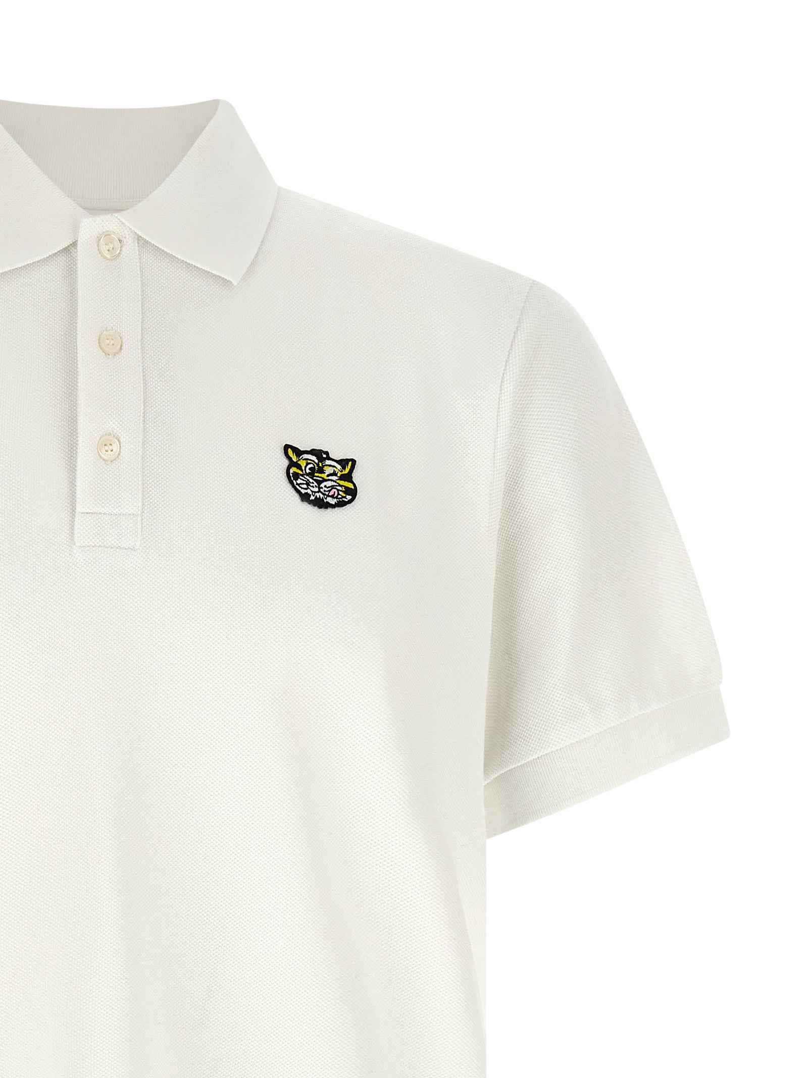 Kenzo White Cotton Polo Shirt