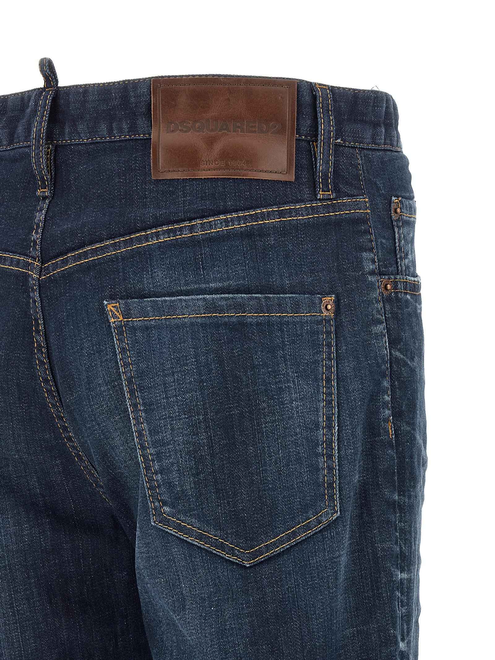 Dsquared² Blue Cotton Straight-Leg Jeans