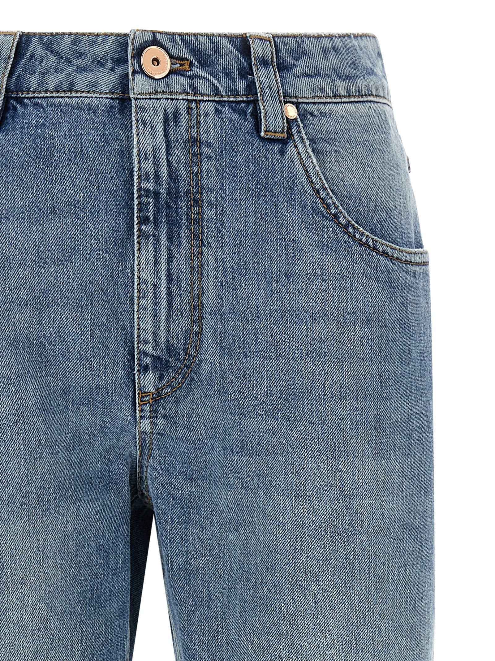 Brunello Cucinelli Blue Cotton Straight-Leg Jeans