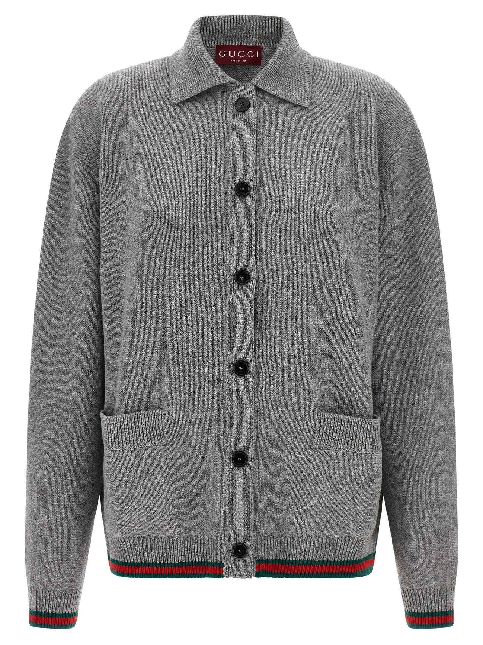 Gucci Gray Wool Cardigan