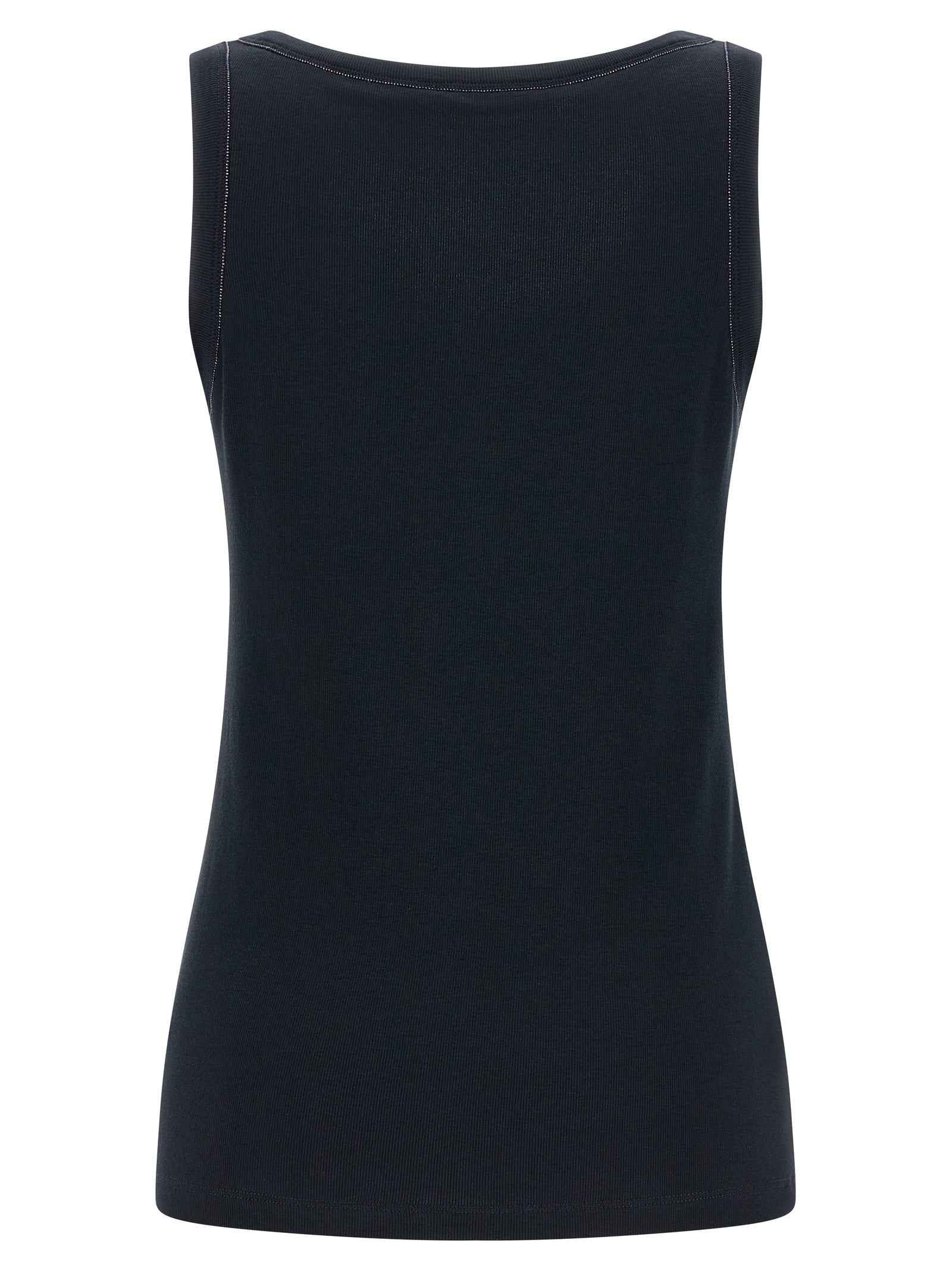 Fabiana Filippi Blue Cotton Sleeveles T-Shirt