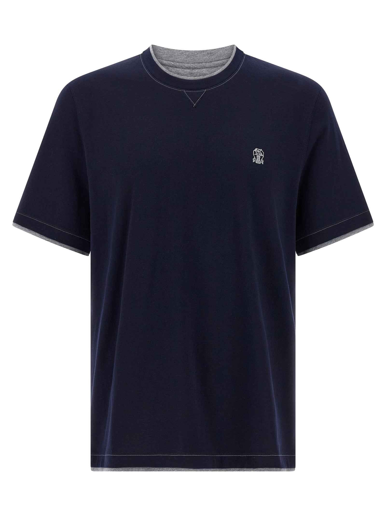Brunello Cucinelli Blue Cotton T-Shirt