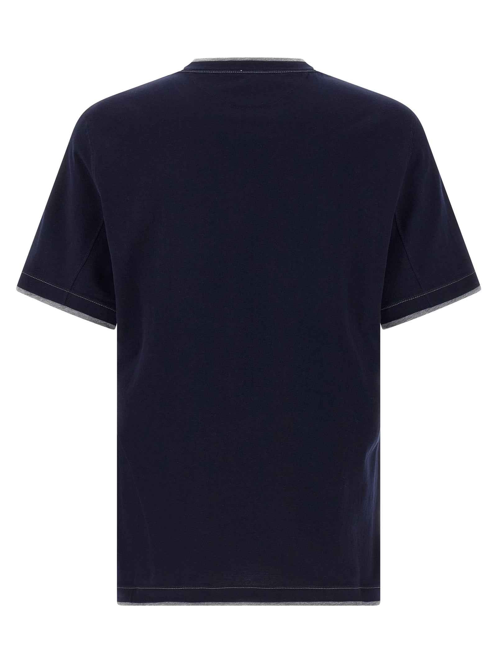 Brunello Cucinelli Blue Cotton T-Shirt