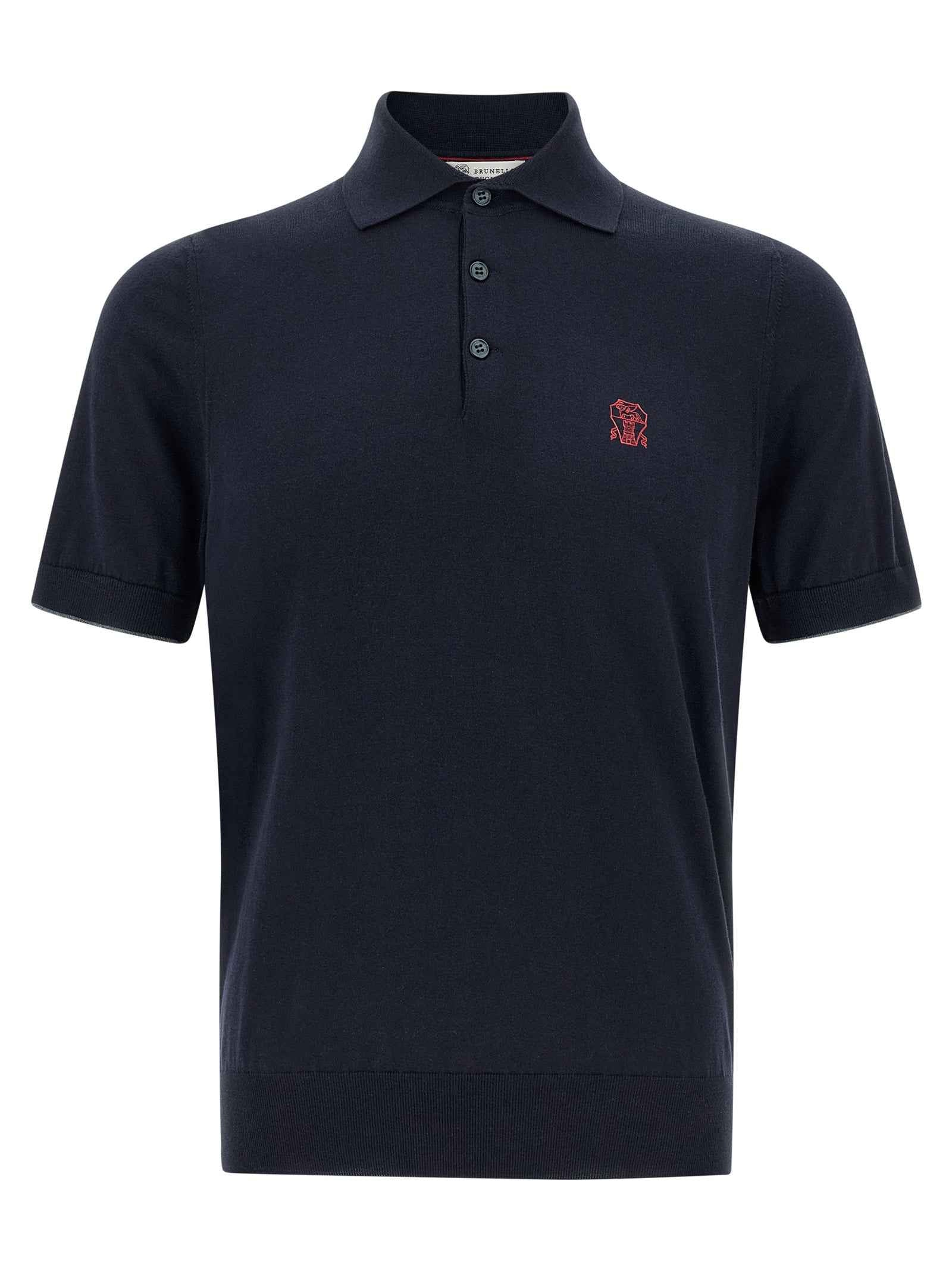 Brunello Cucinelli Blue Cotton Polo Shirt