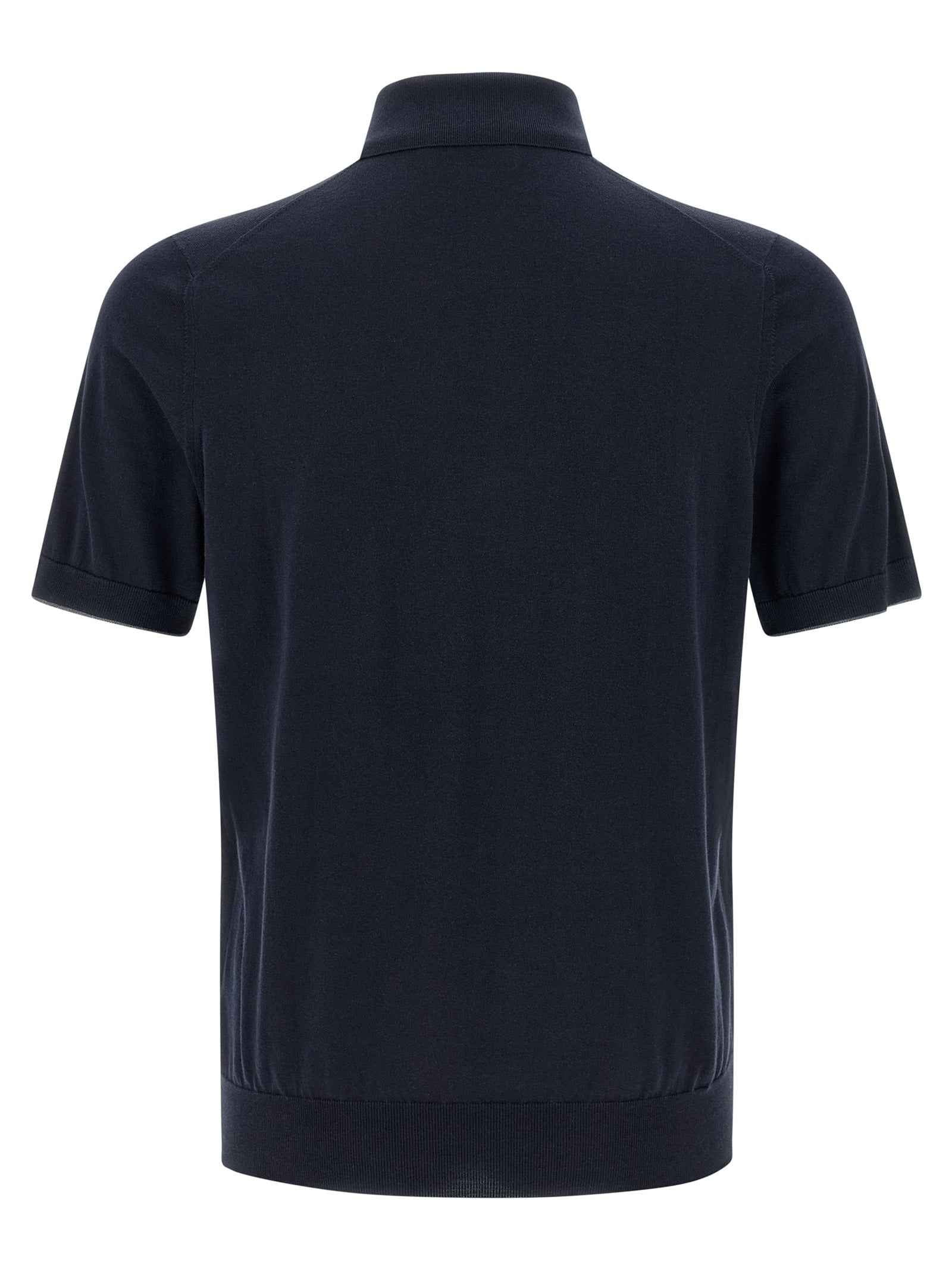 Brunello Cucinelli Blue Cotton Polo Shirt