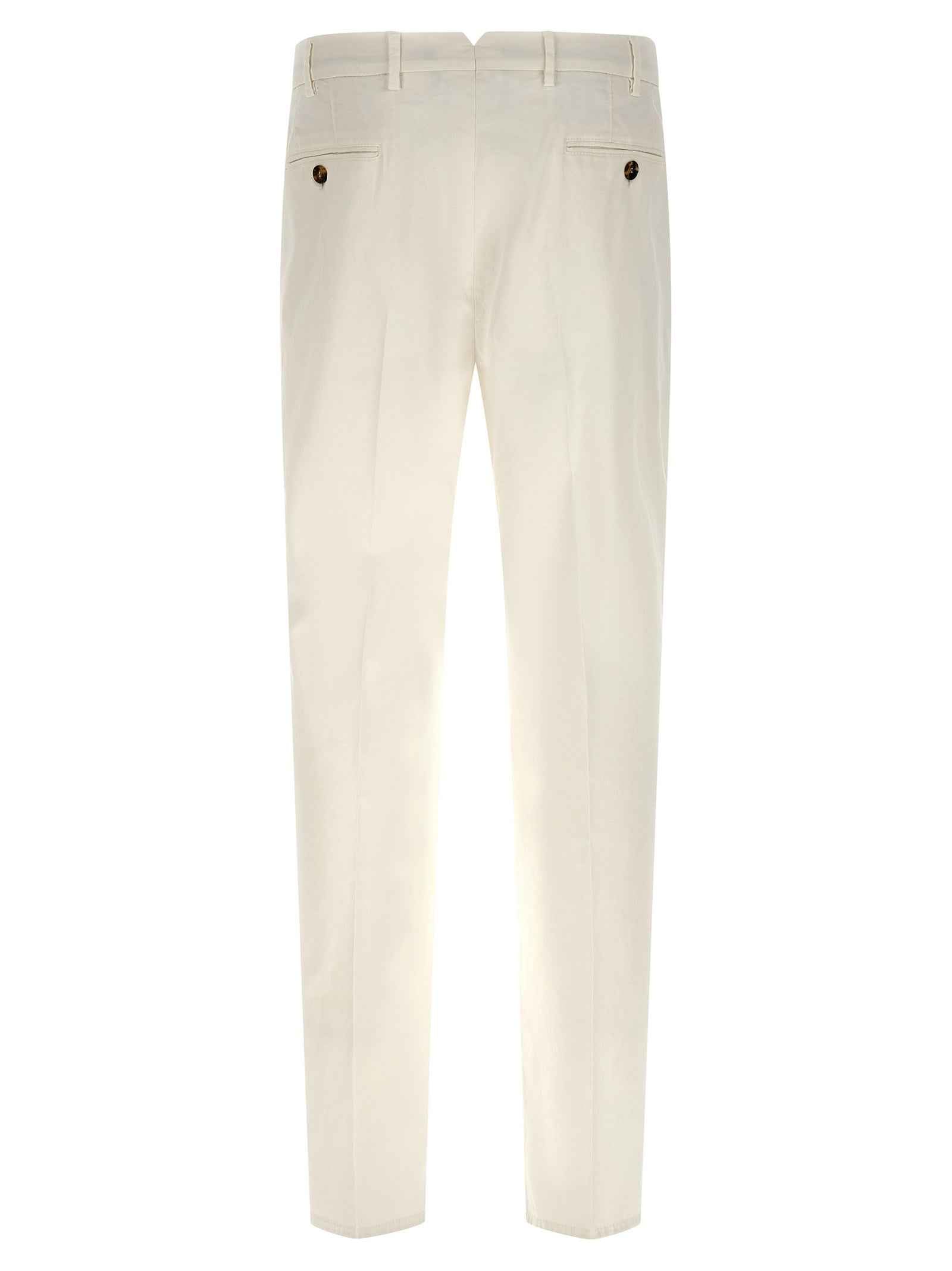 Brunello Cucinelli White Cotton Casual Pants
