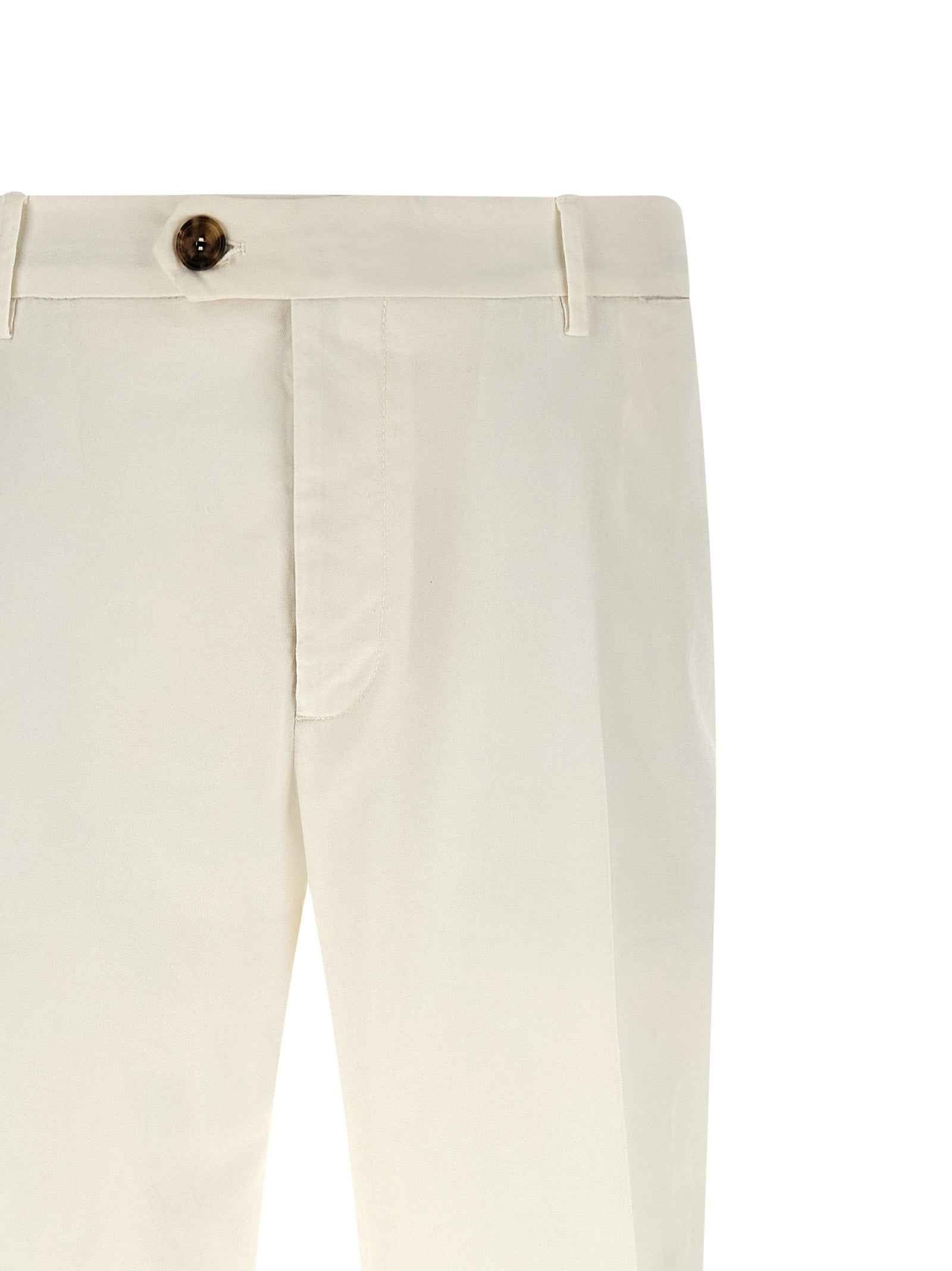 Brunello Cucinelli White Cotton Casual Pants