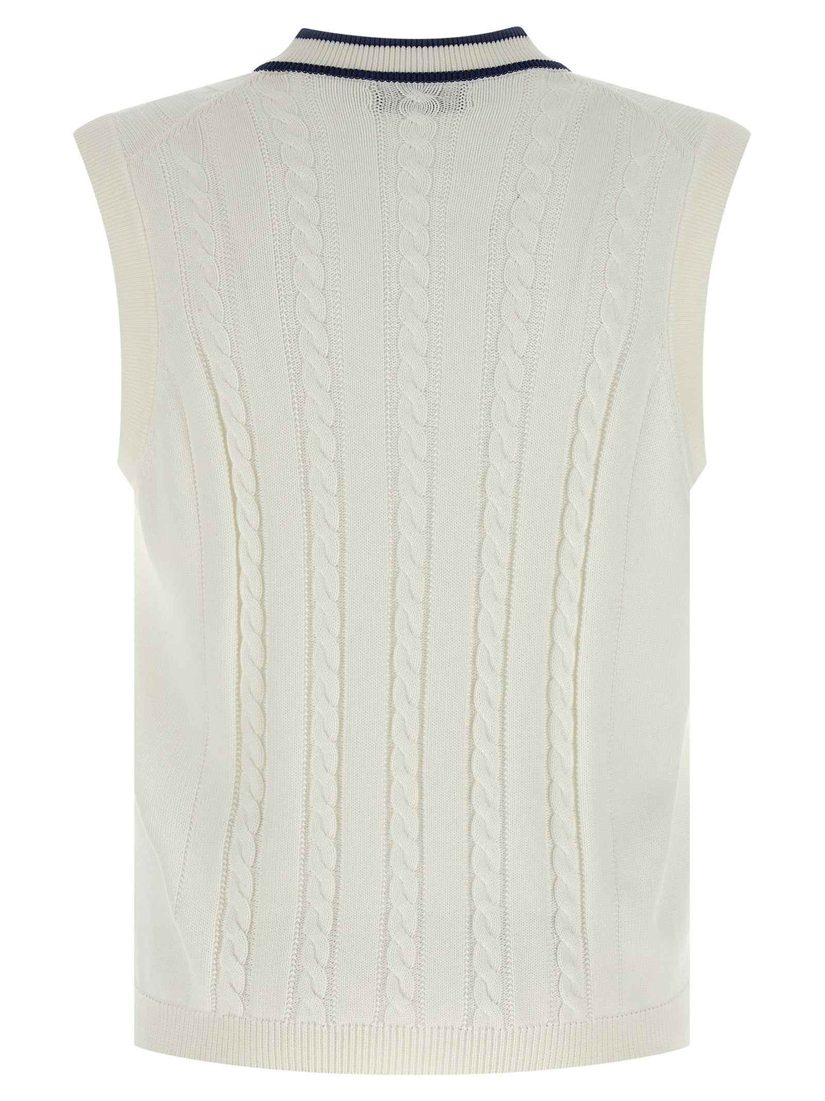 Brunello Cucinelli White Cotton Sleeveles Sweater