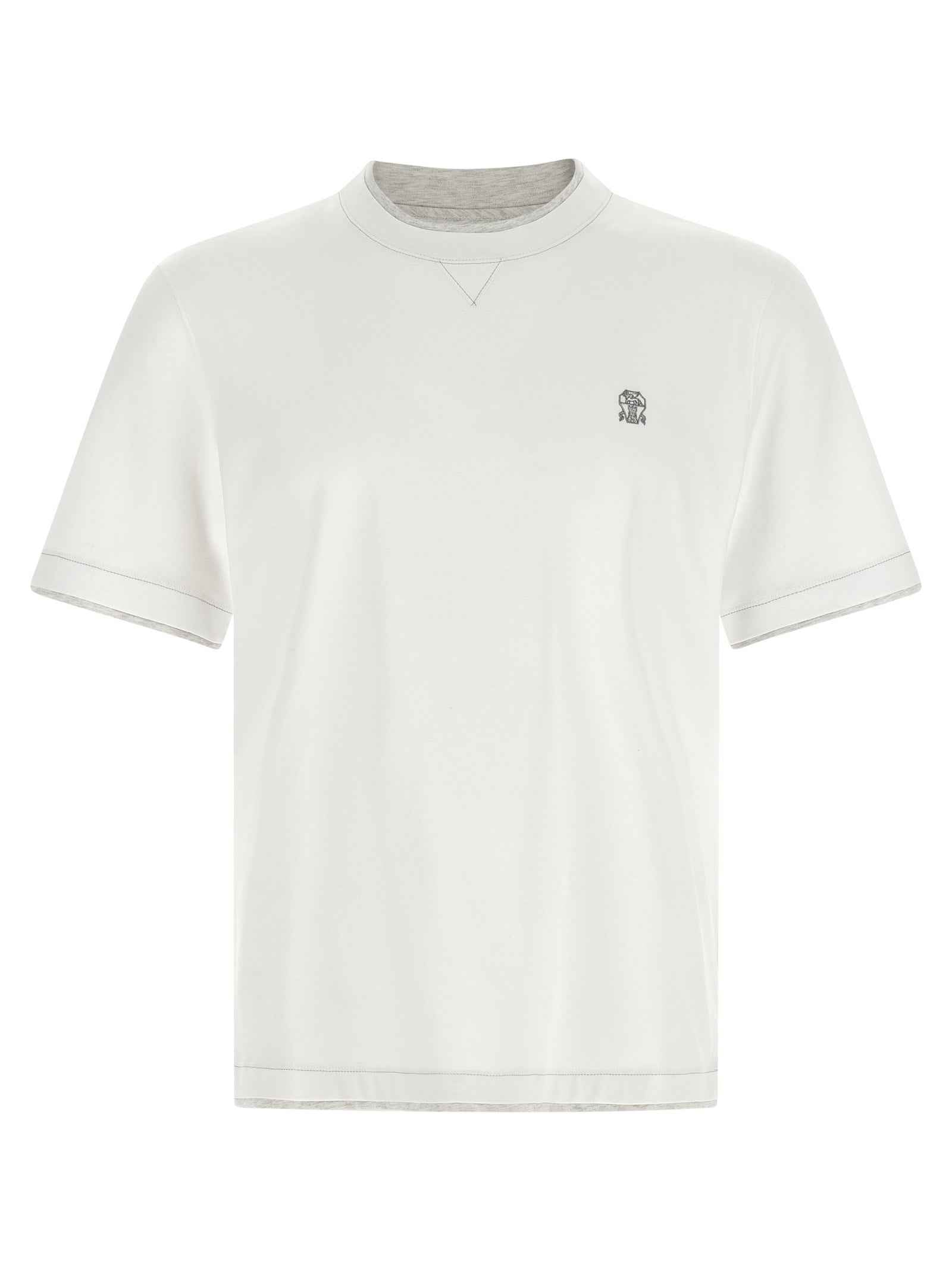 Brunello Cucinelli White Cotton T-Shirt