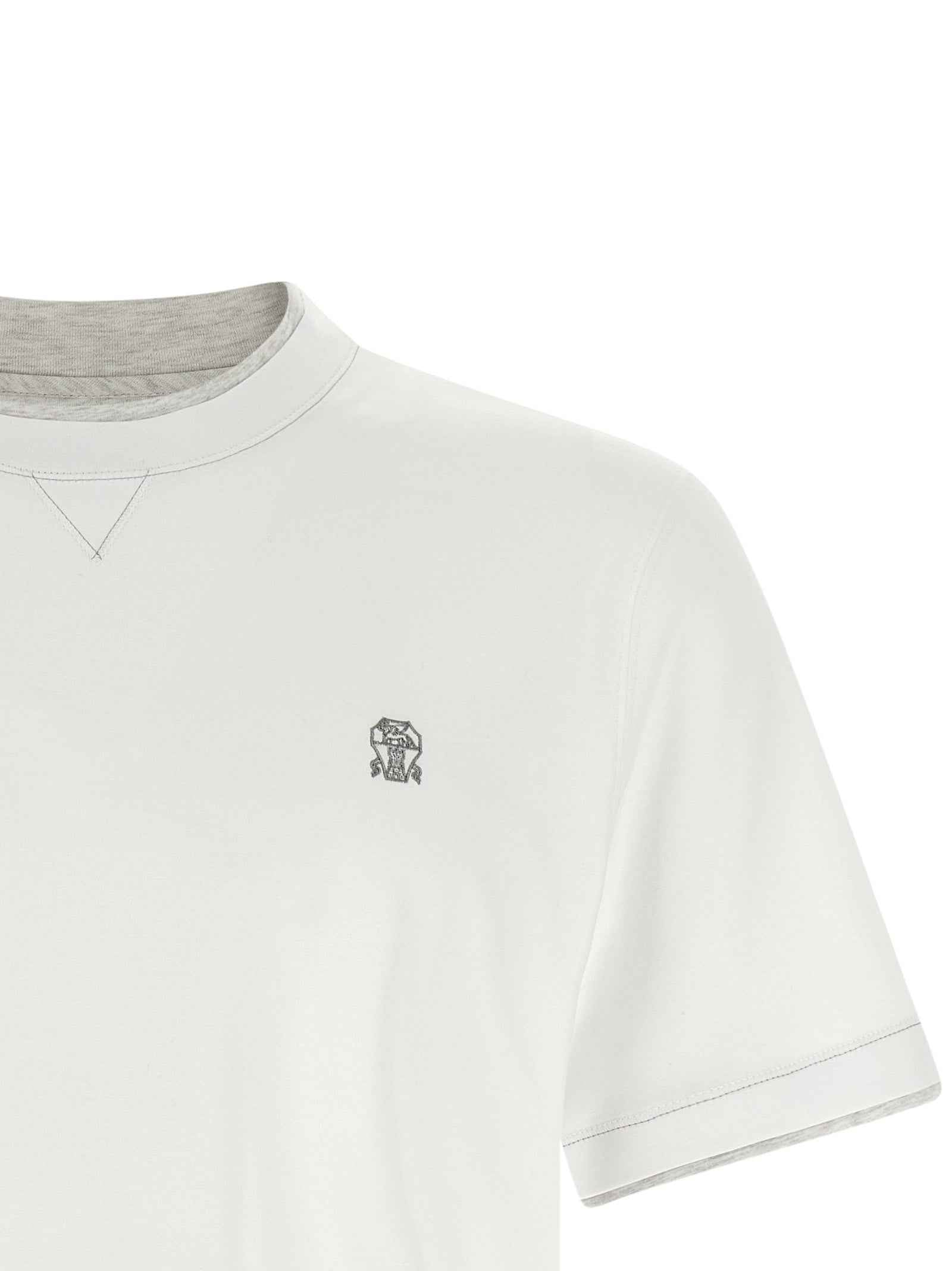 Brunello Cucinelli White Cotton T-Shirt