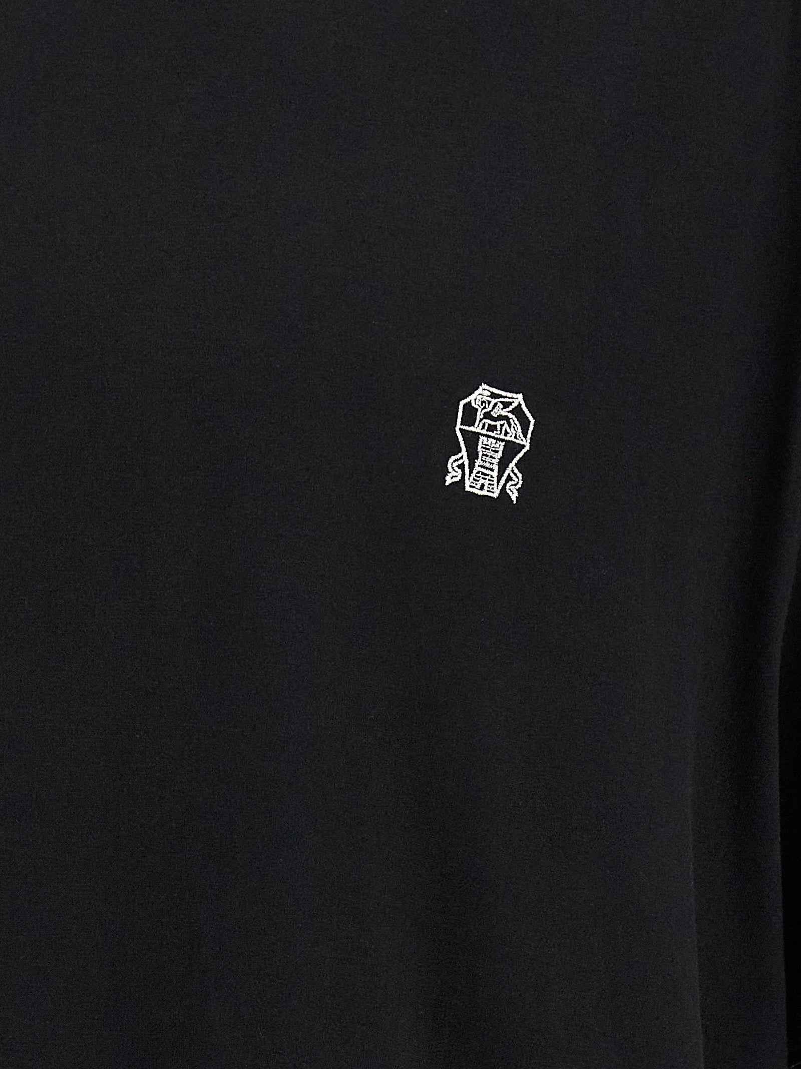 Brunello Cucinelli Black Cotton T-Shirt