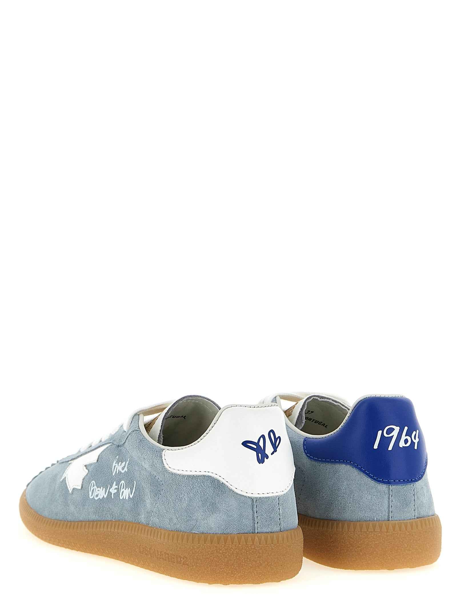 Dsquared² Blue Calfskin Low Top Sneakers