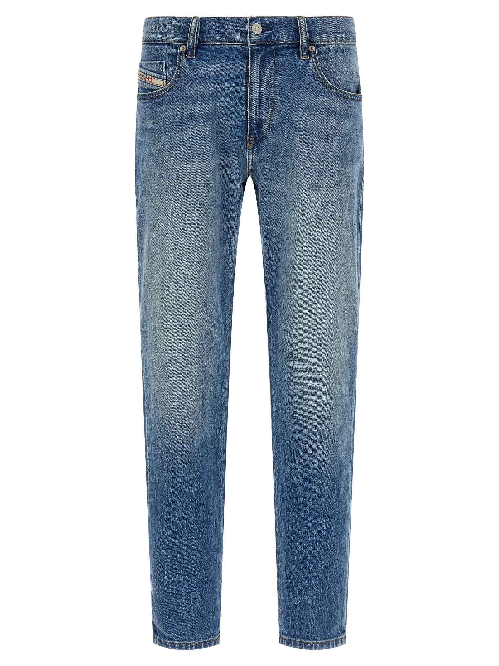 Diesel Blue Cotton Straight-Leg Jeans
