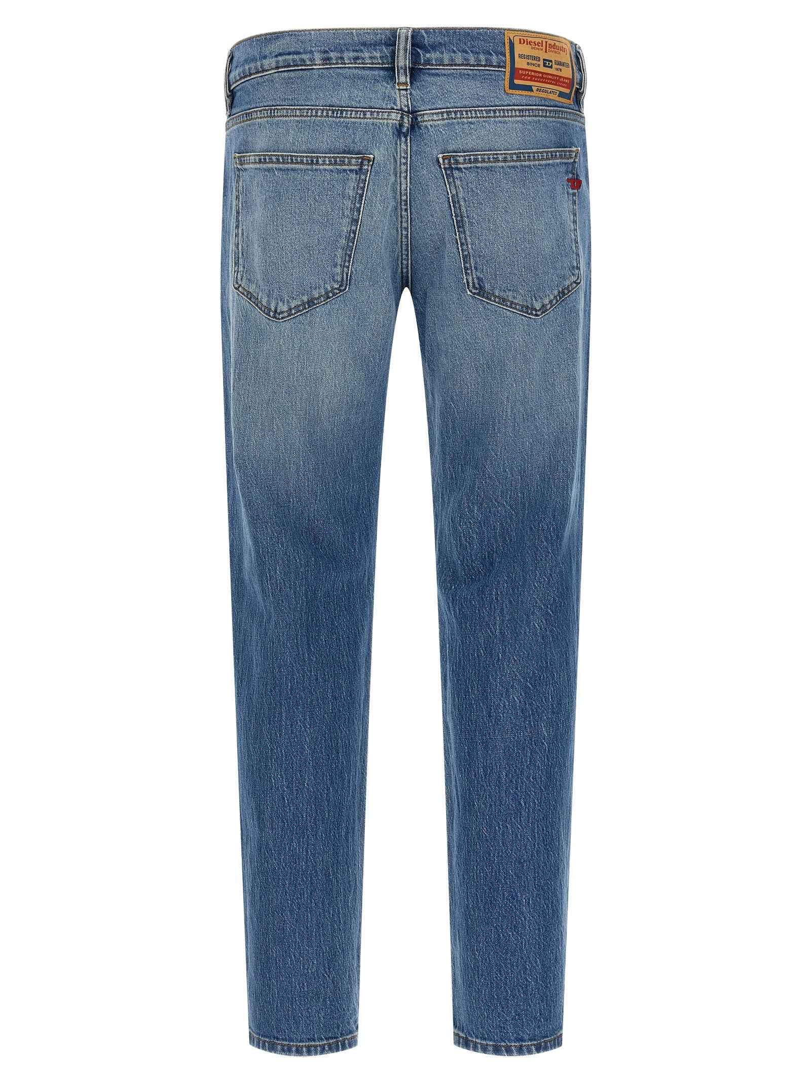 Diesel Blue Cotton Straight-Leg Jeans