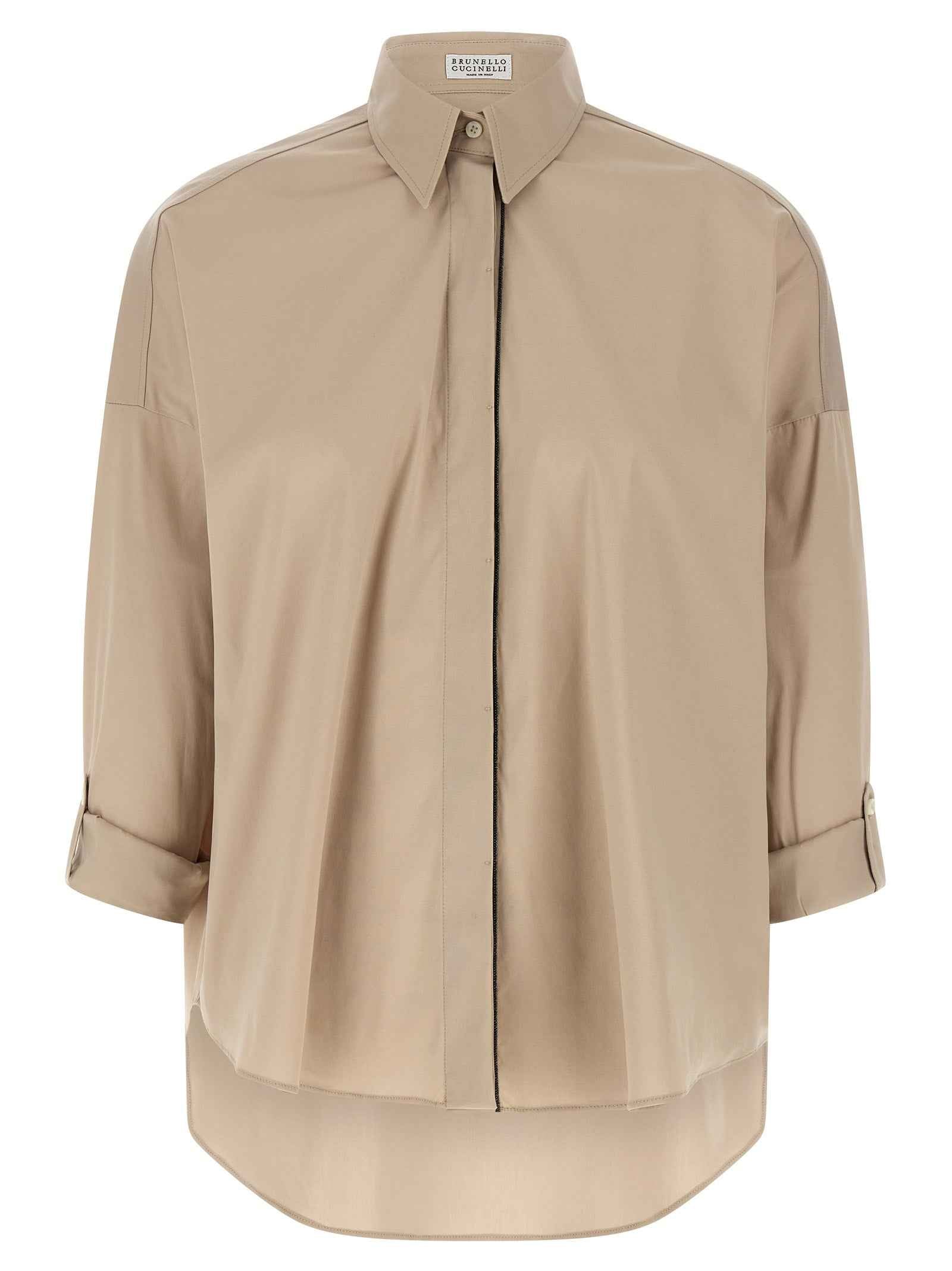 Brunello Cucinelli Beige Cotton Blouse