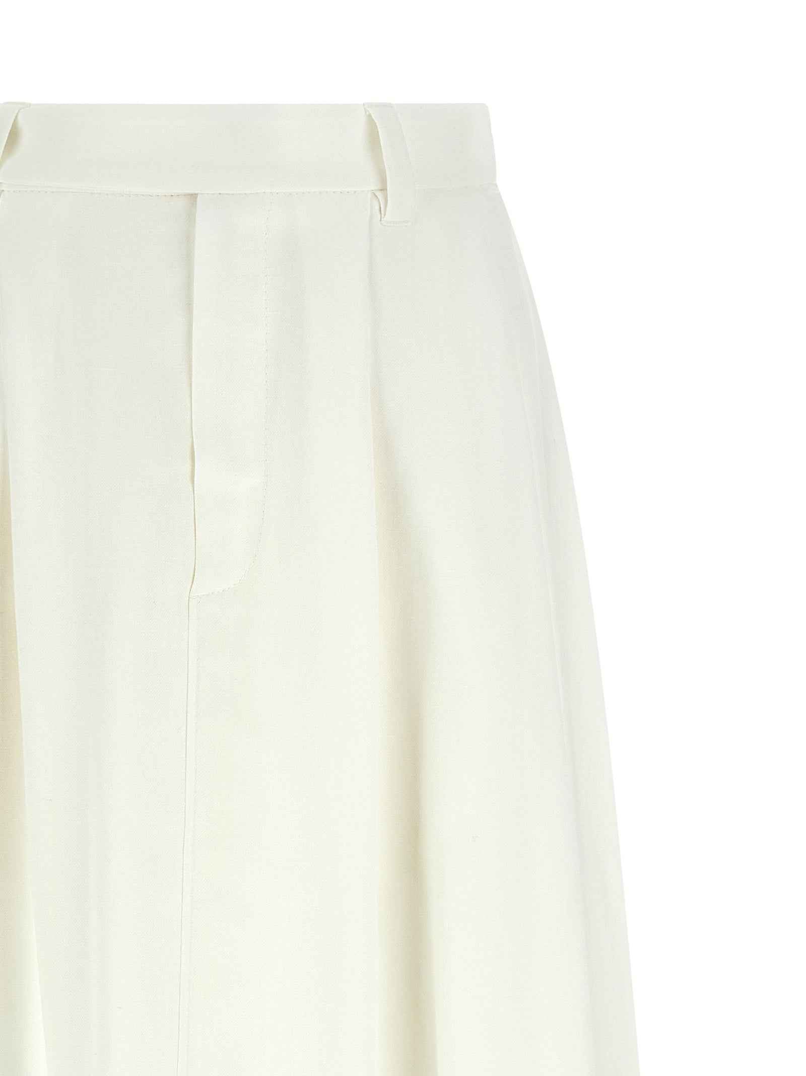 Brunello Cucinelli White Viscose Midi Skirt