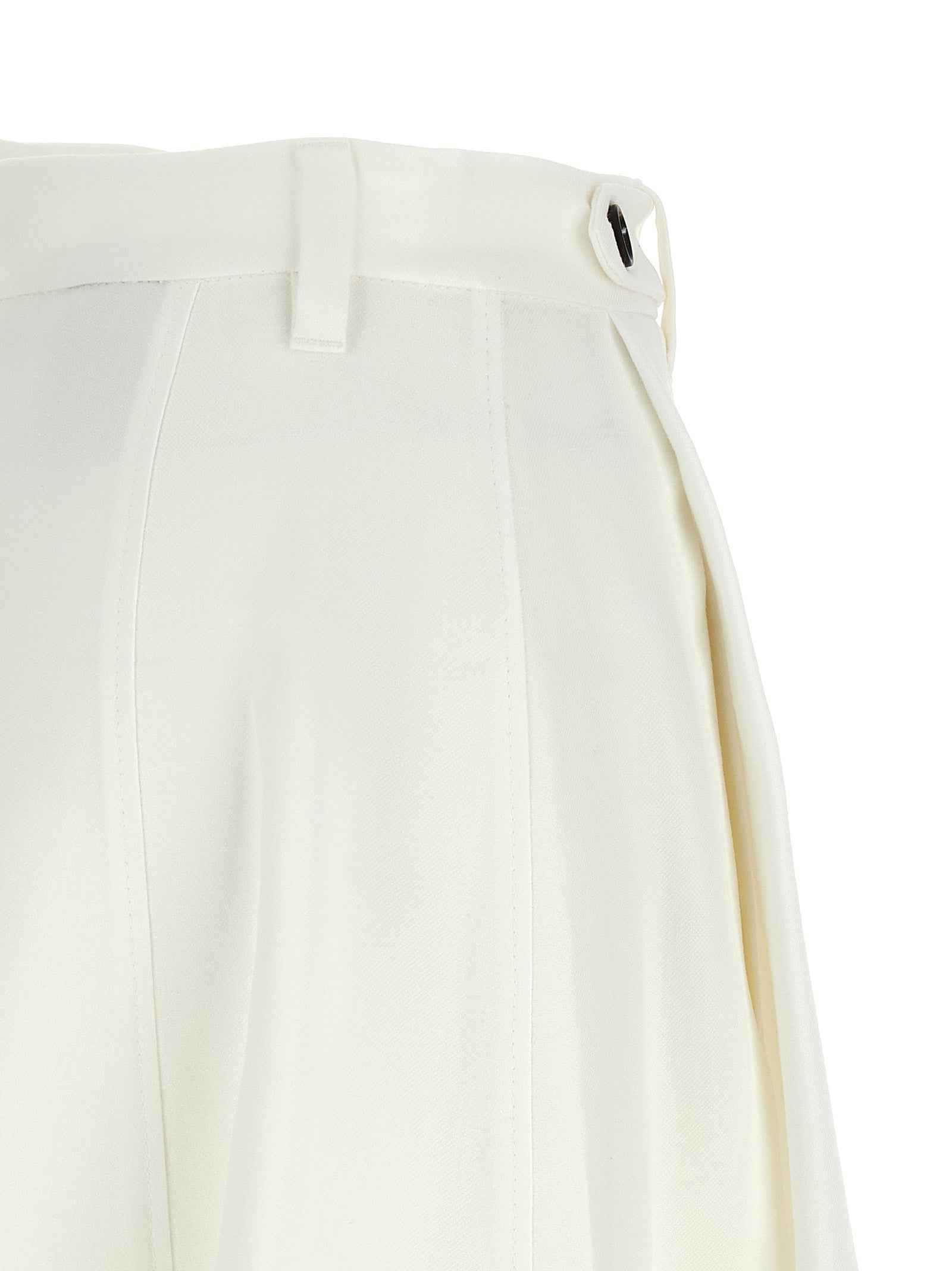 Brunello Cucinelli White Viscose Midi Skirt