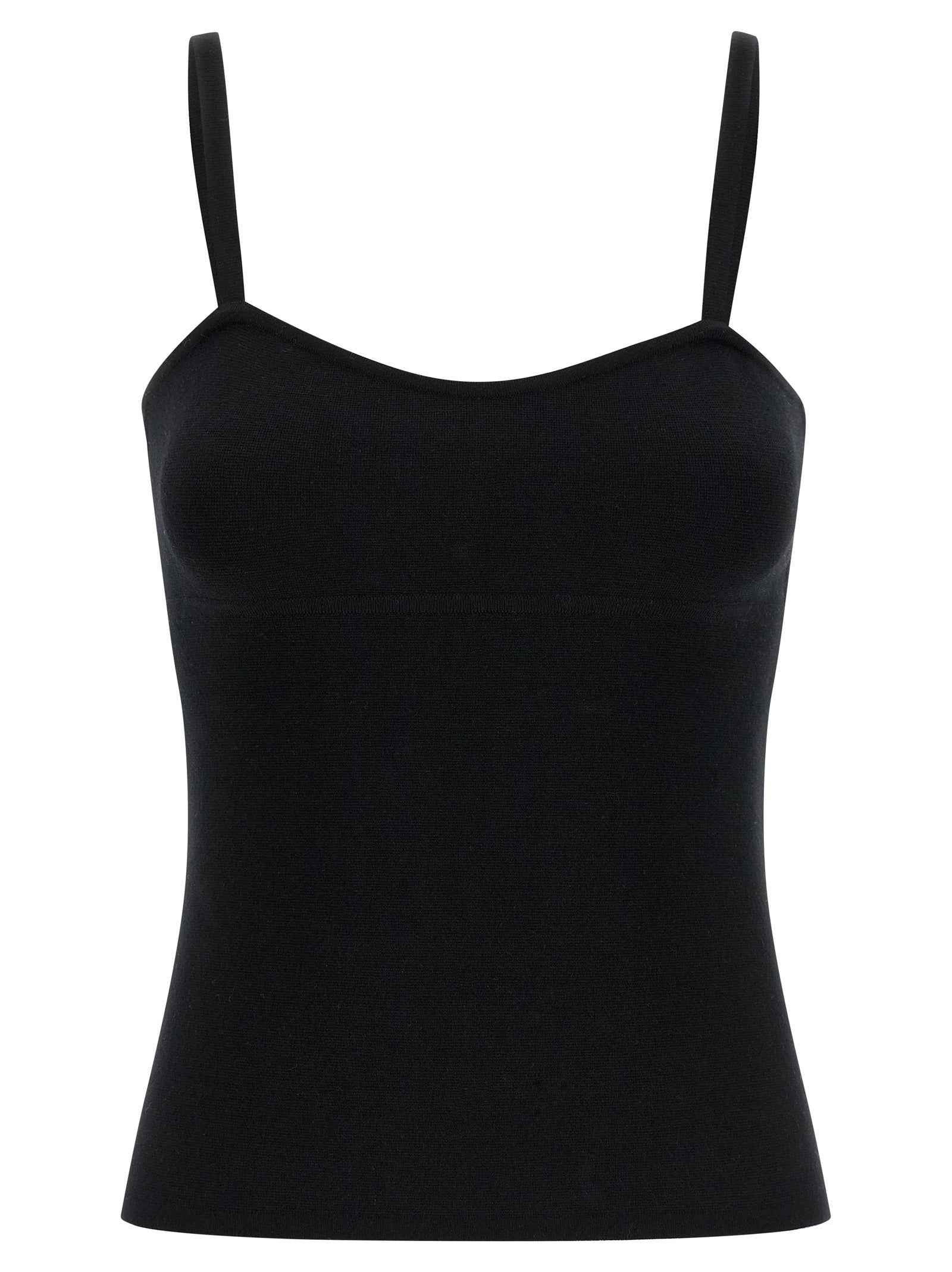 Max Mara Black Virgin Wool Tank Tops