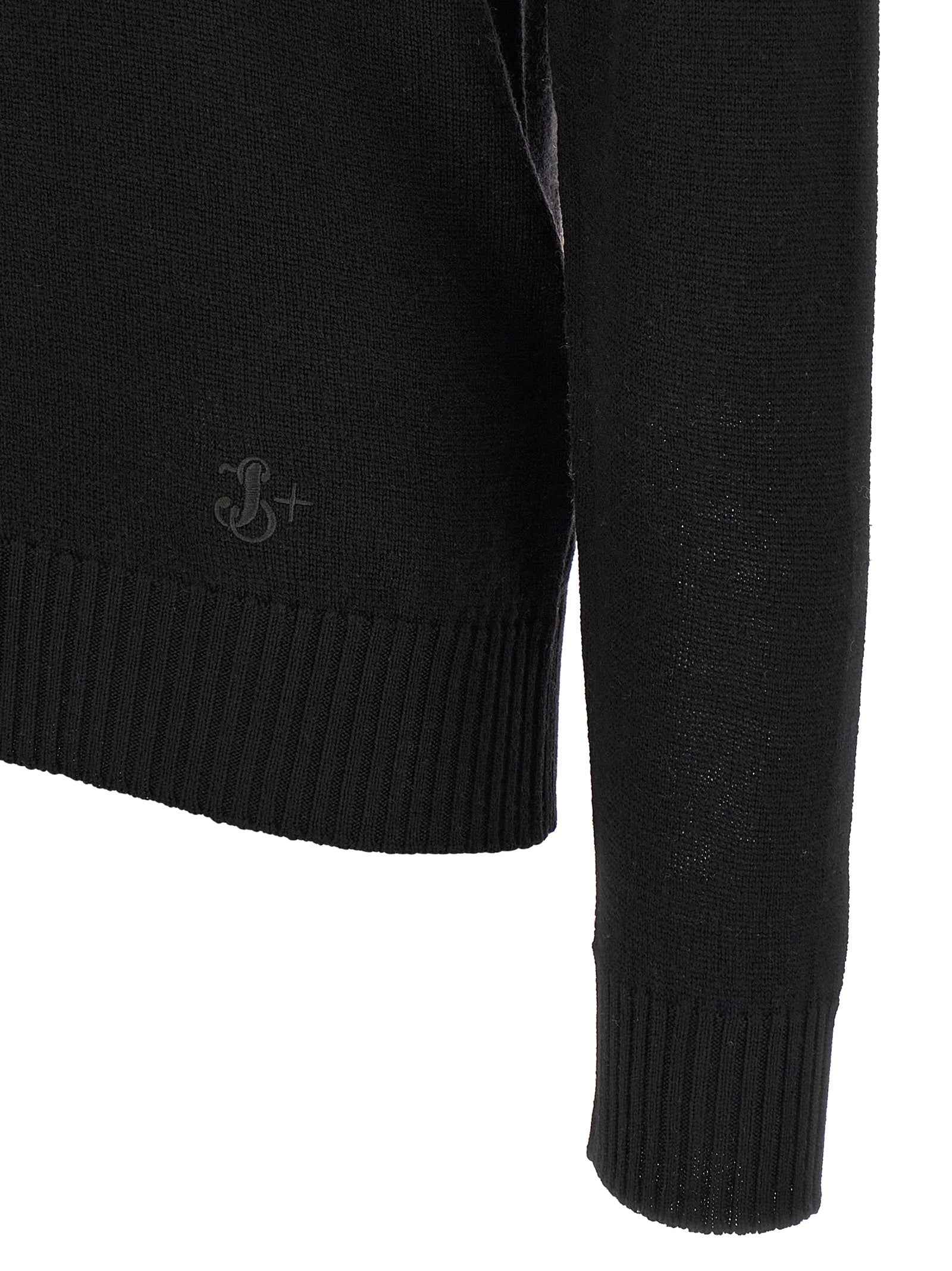 Jil Sander Black Virgin Wool Cardigan