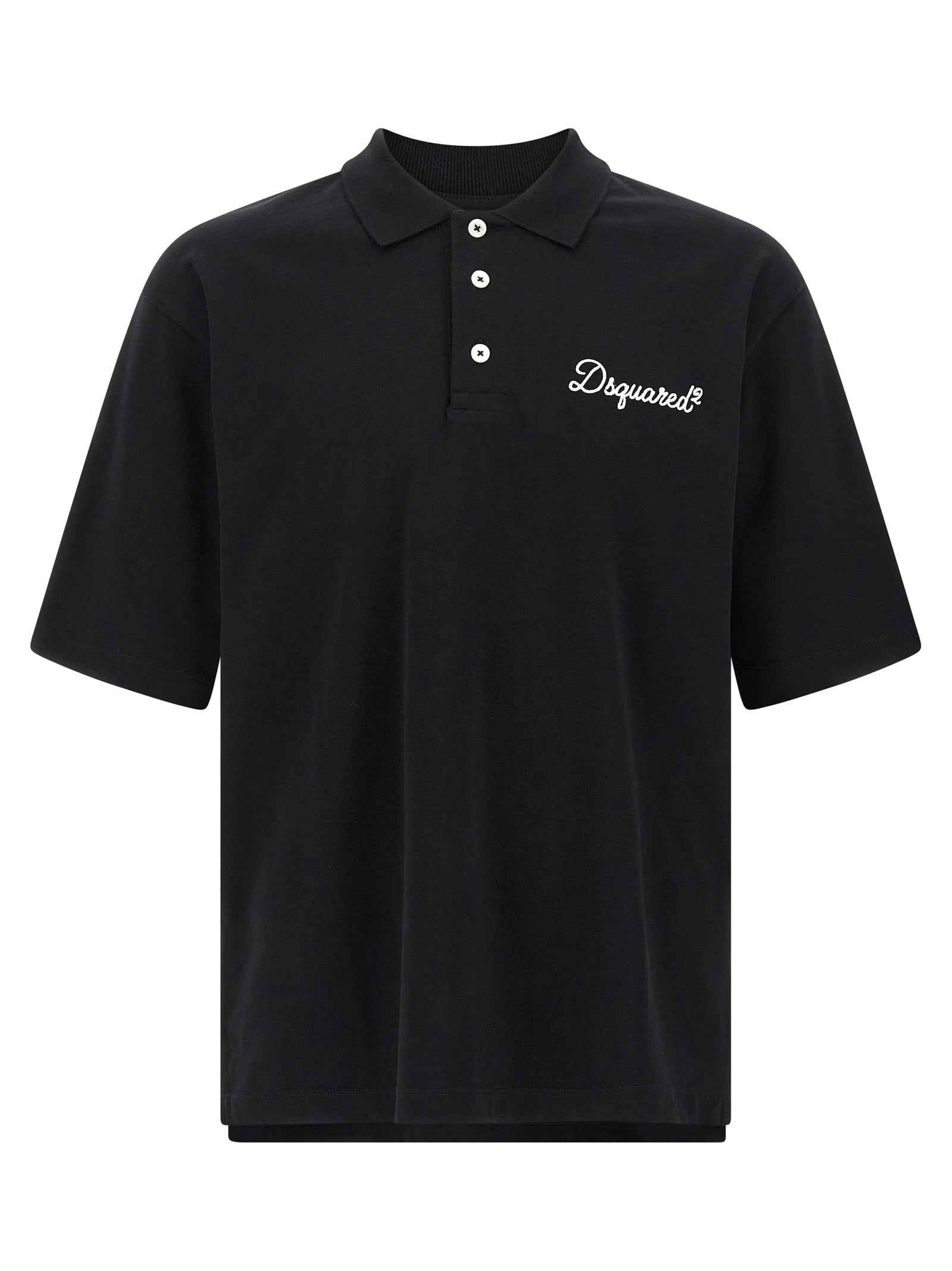 Dsquared² Black Cotton Polo Shirt