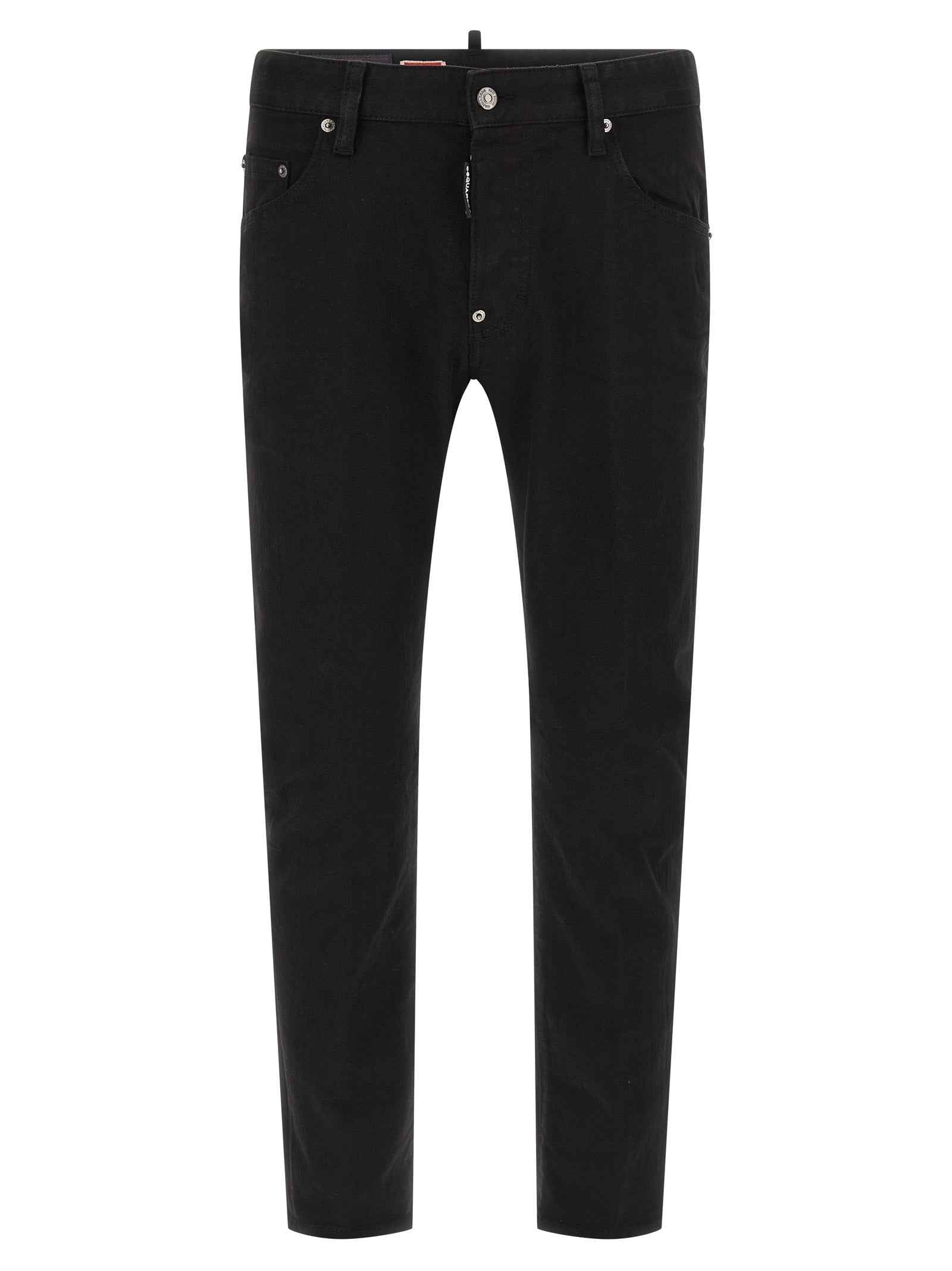 Dsquared² Black Cotton Straight-Leg Jeans