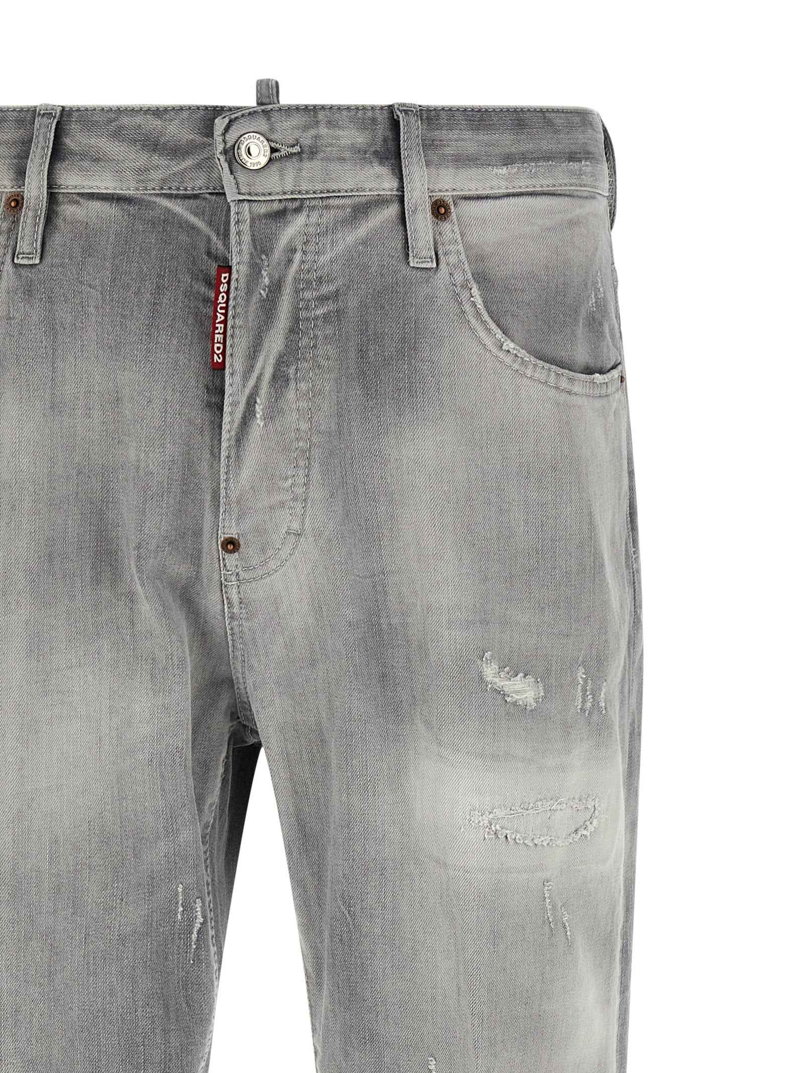 Dsquared² Gray Cotton Straight-Leg Jeans