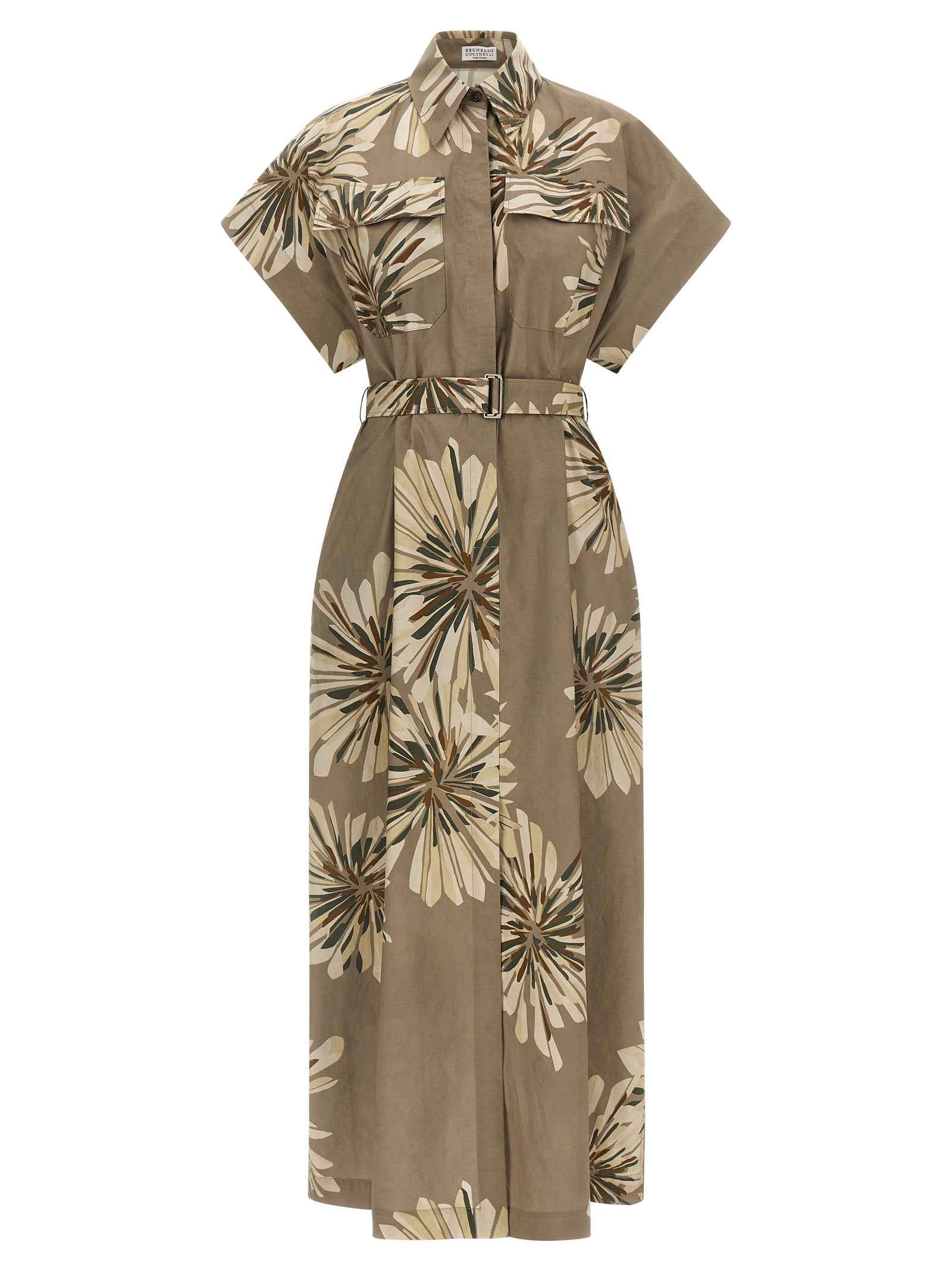 Brunello Cucinelli Bicolor Cotton Long Dress