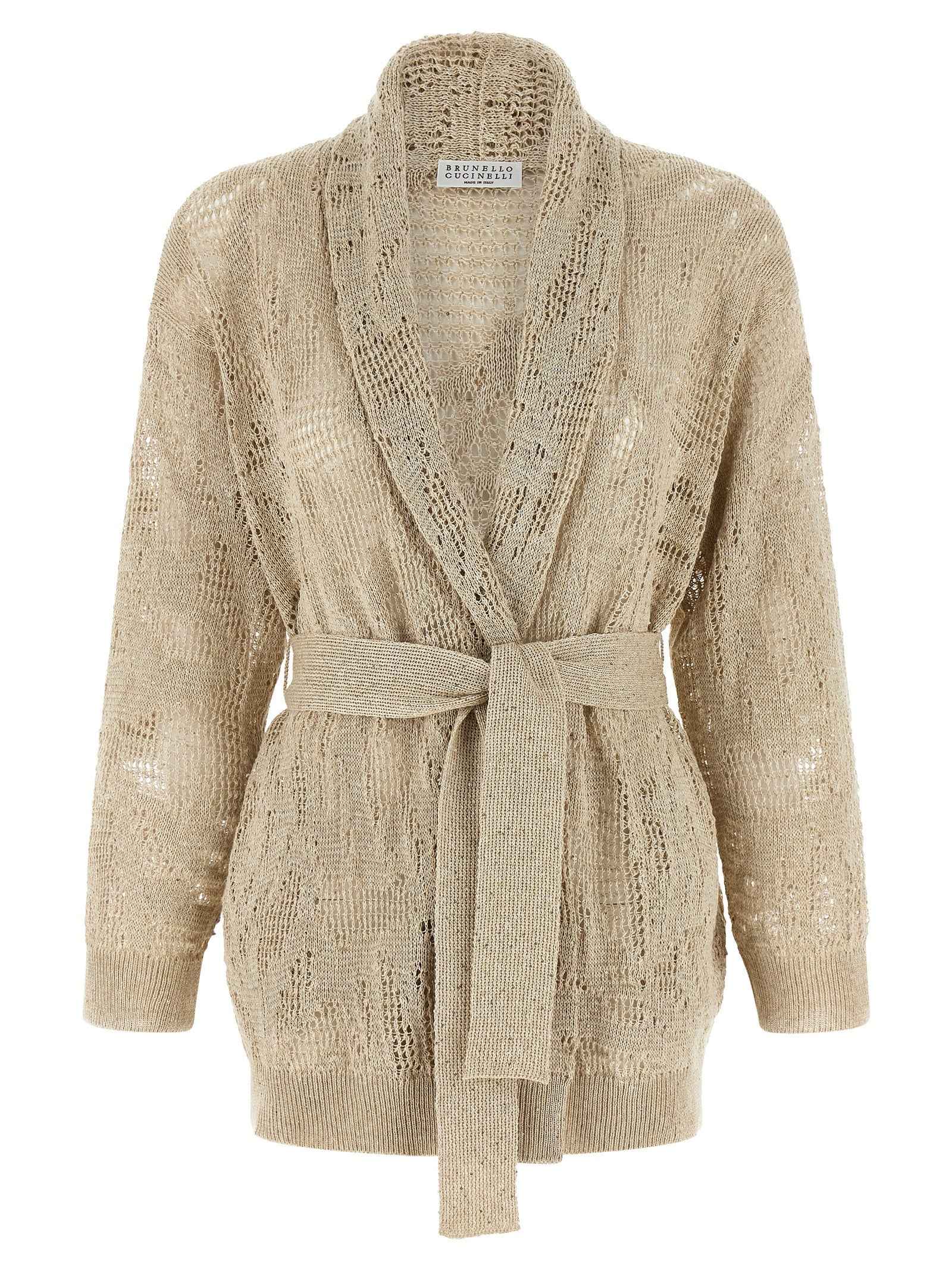 Brunello Cucinelli Beige Linen Cardigan