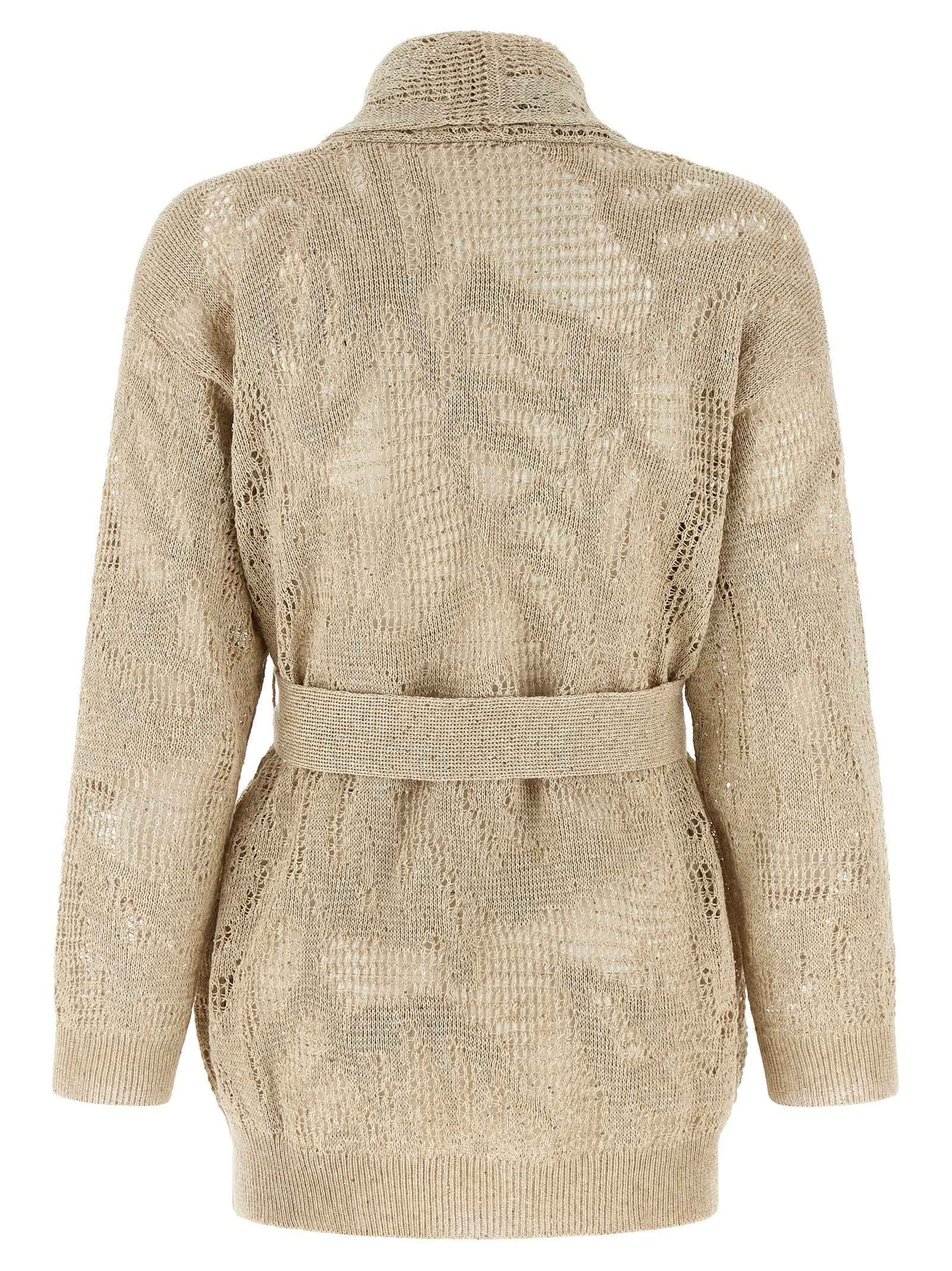 Brunello Cucinelli Beige Linen Cardigan
