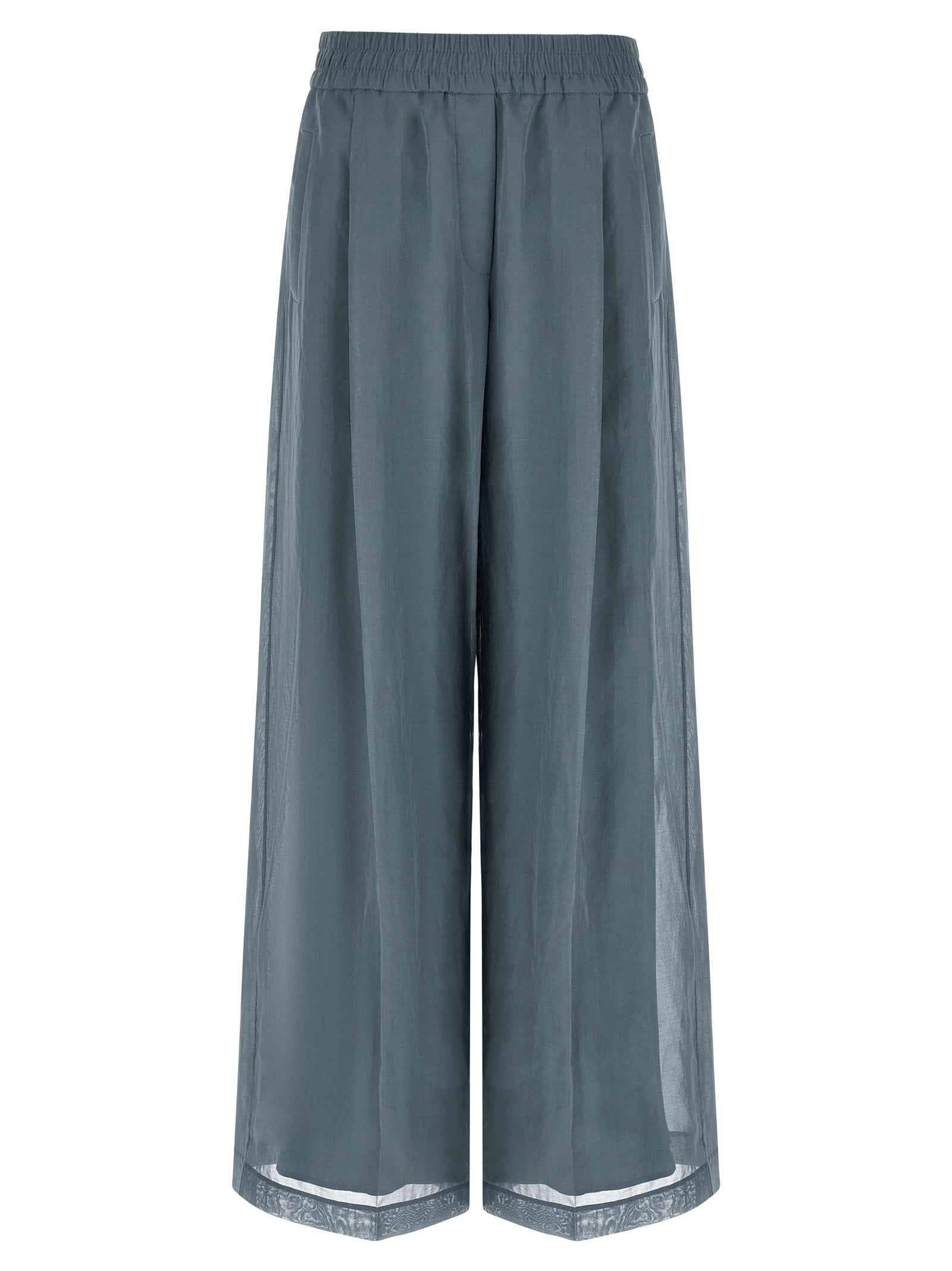 Brunello Cucinelli Blue Cotton Casual Pants