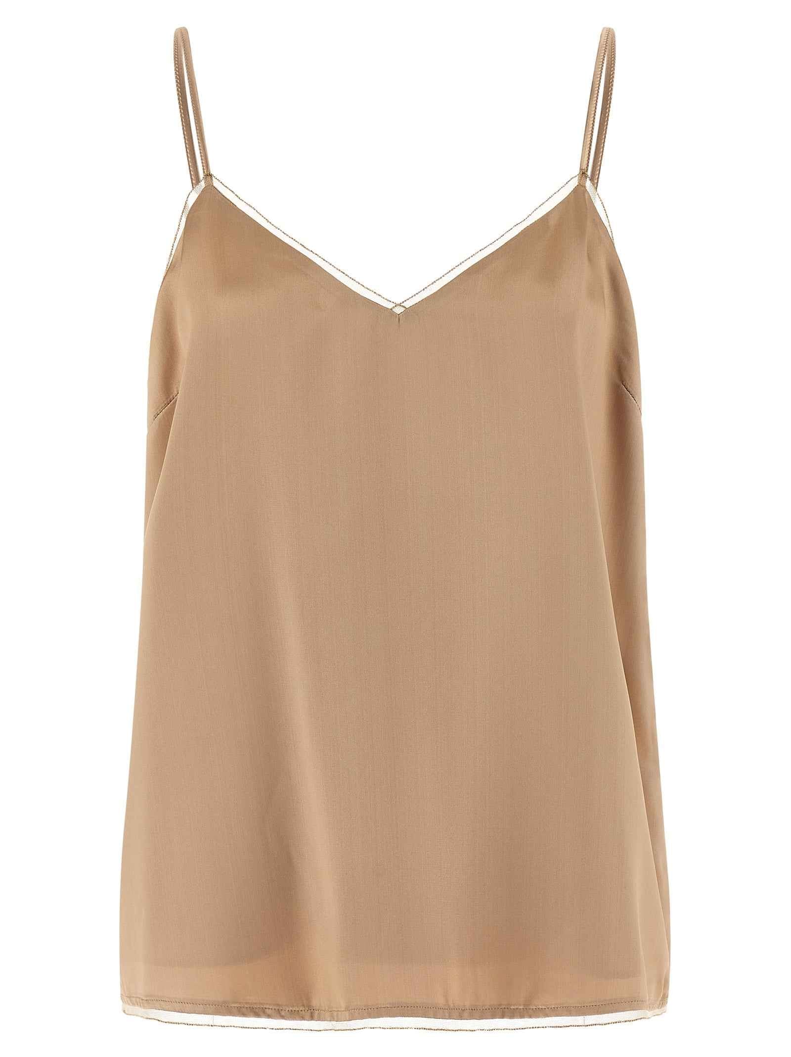 Fabiana Filippi Beige Viscose Tank Tops