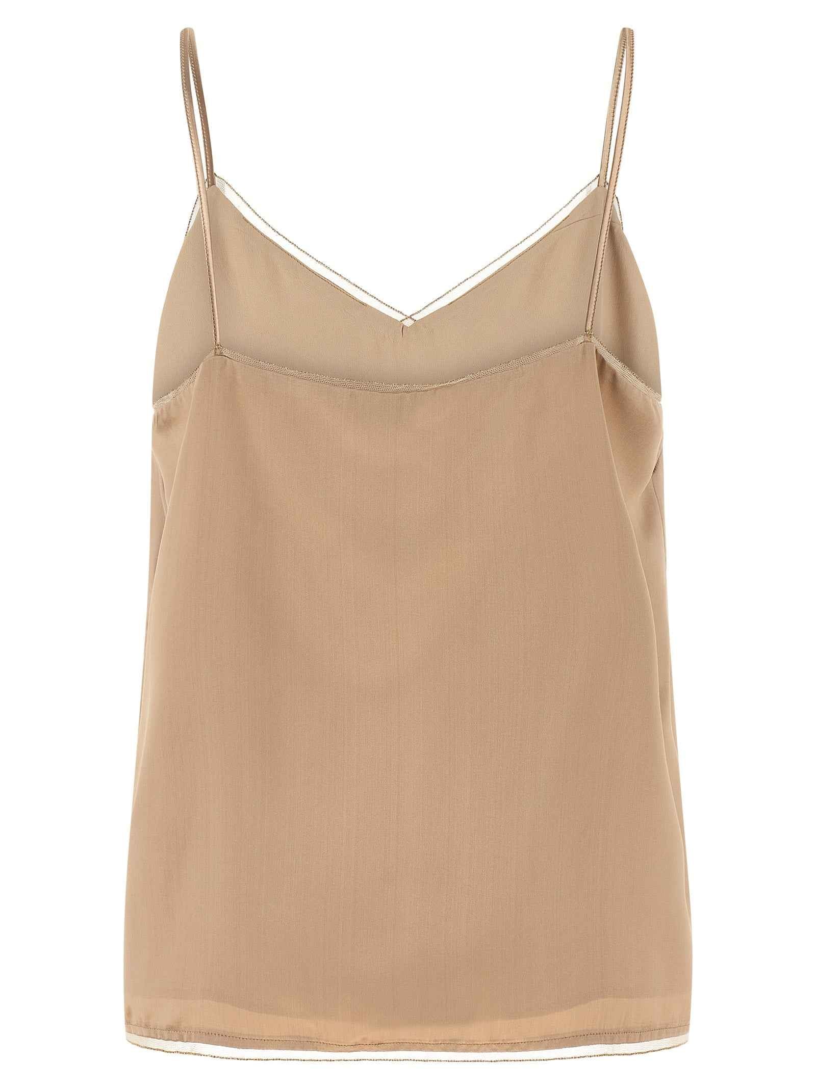 Fabiana Filippi Beige Viscose Tank Tops