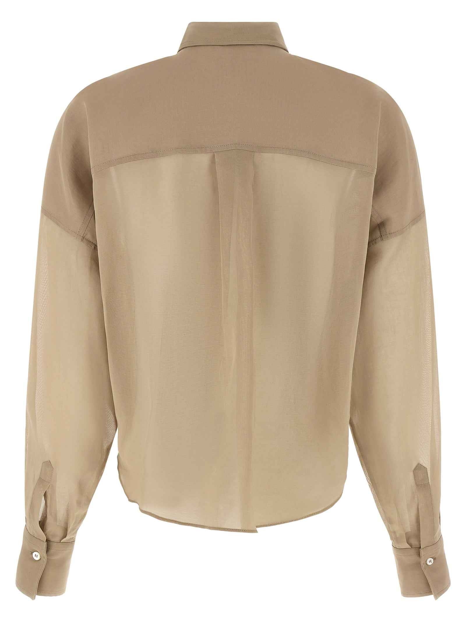 Brunello Cucinelli Beige Cotton Blouse