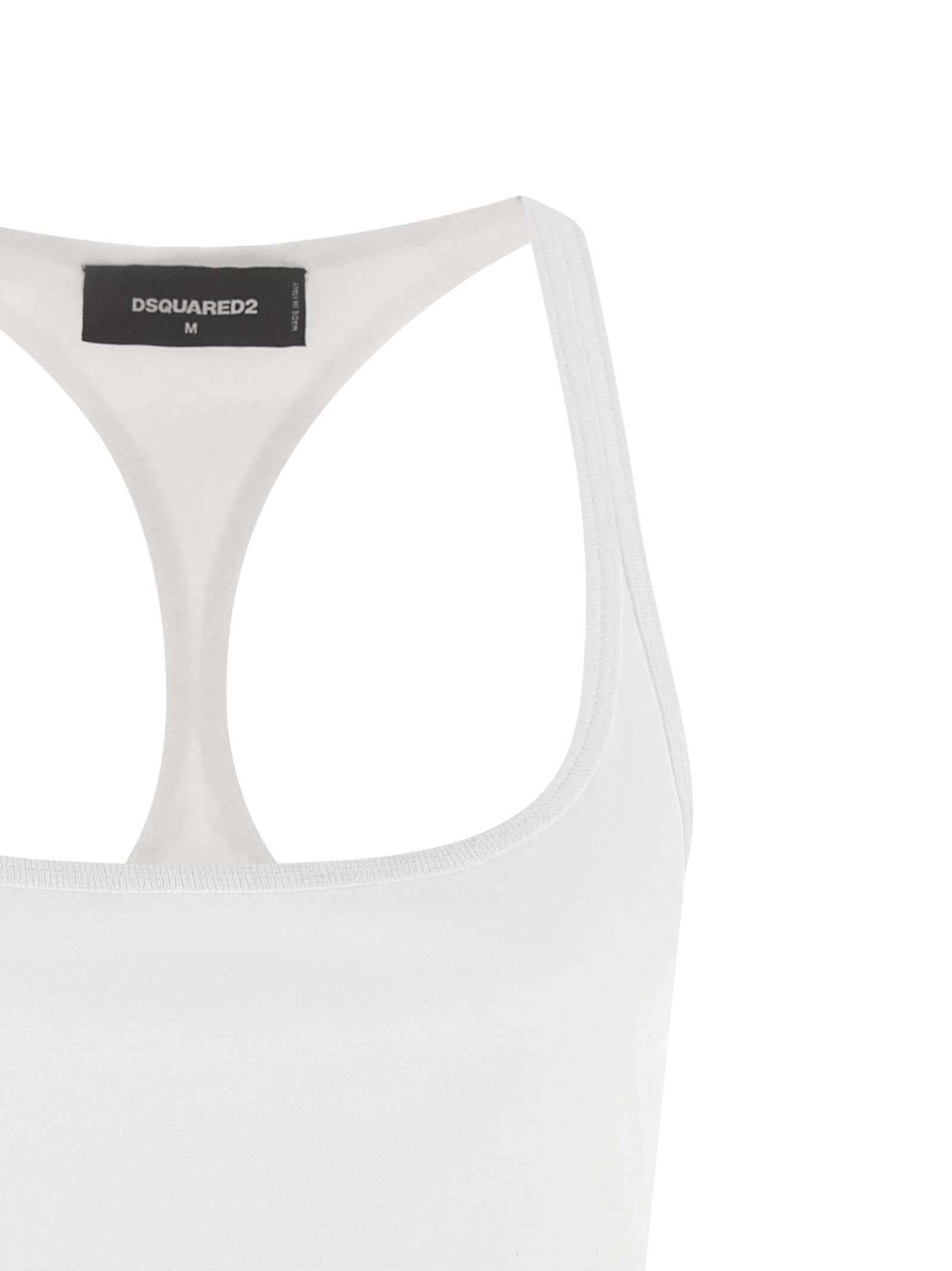 Dsquared² White Cotton Tank Tops