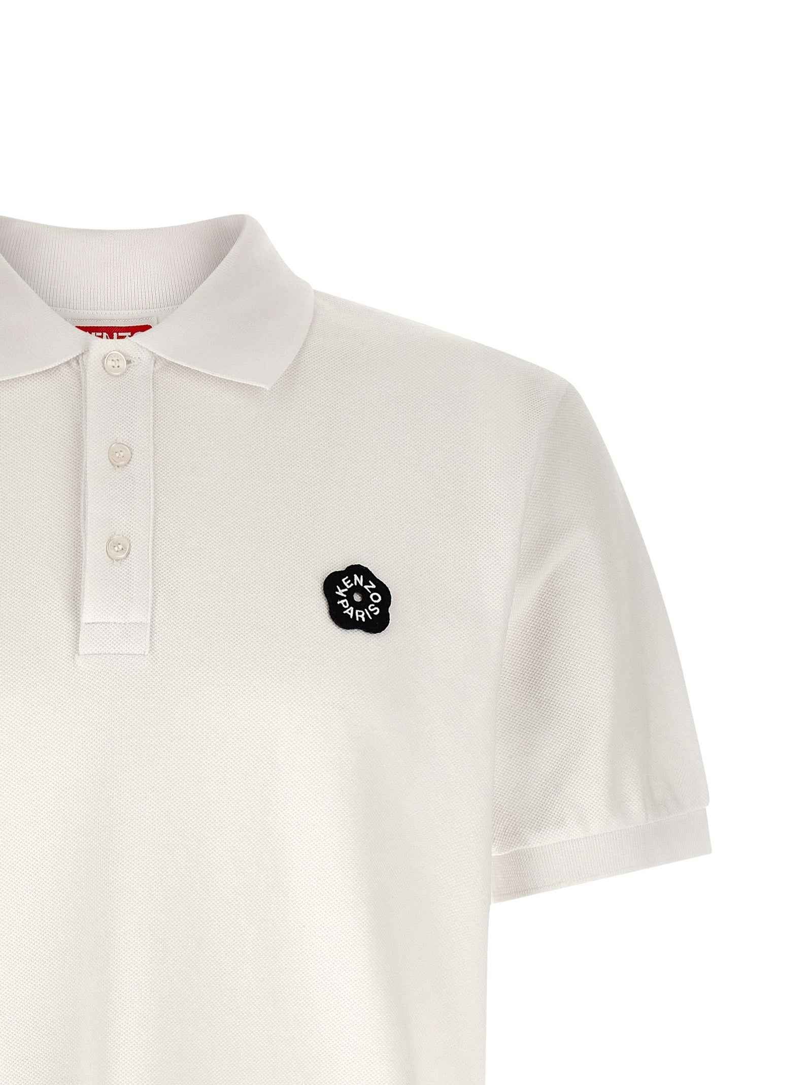 Kenzo White Cotton Polo Shirt