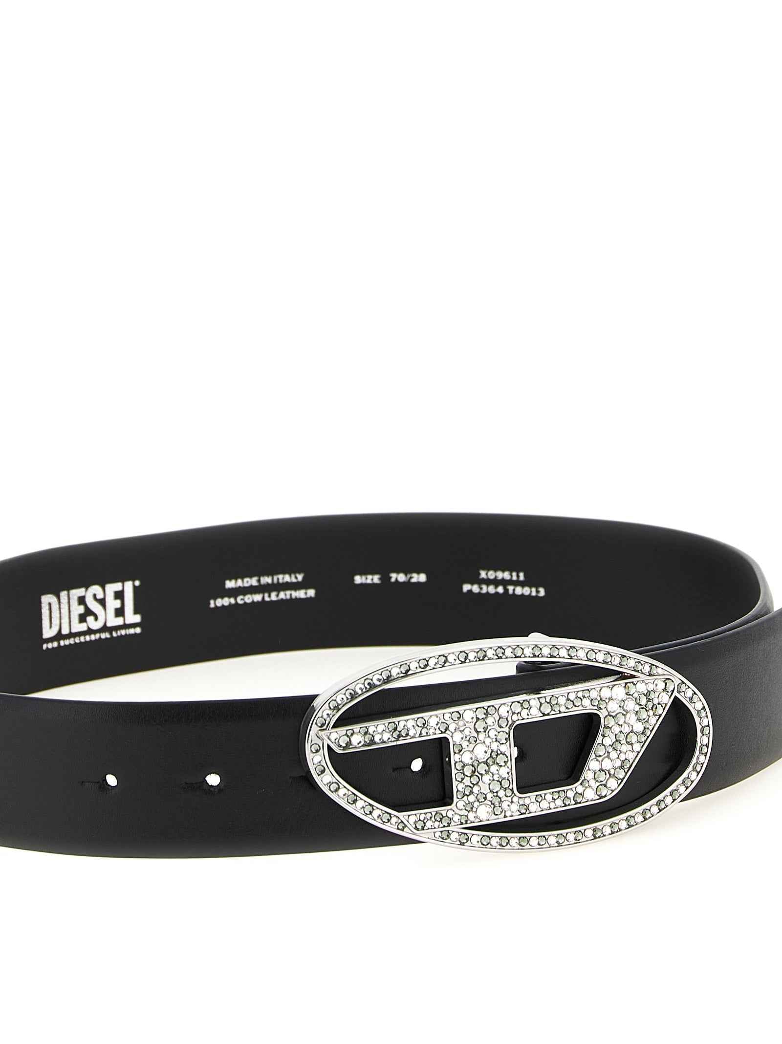 Diesel Black Leather Regular Belt