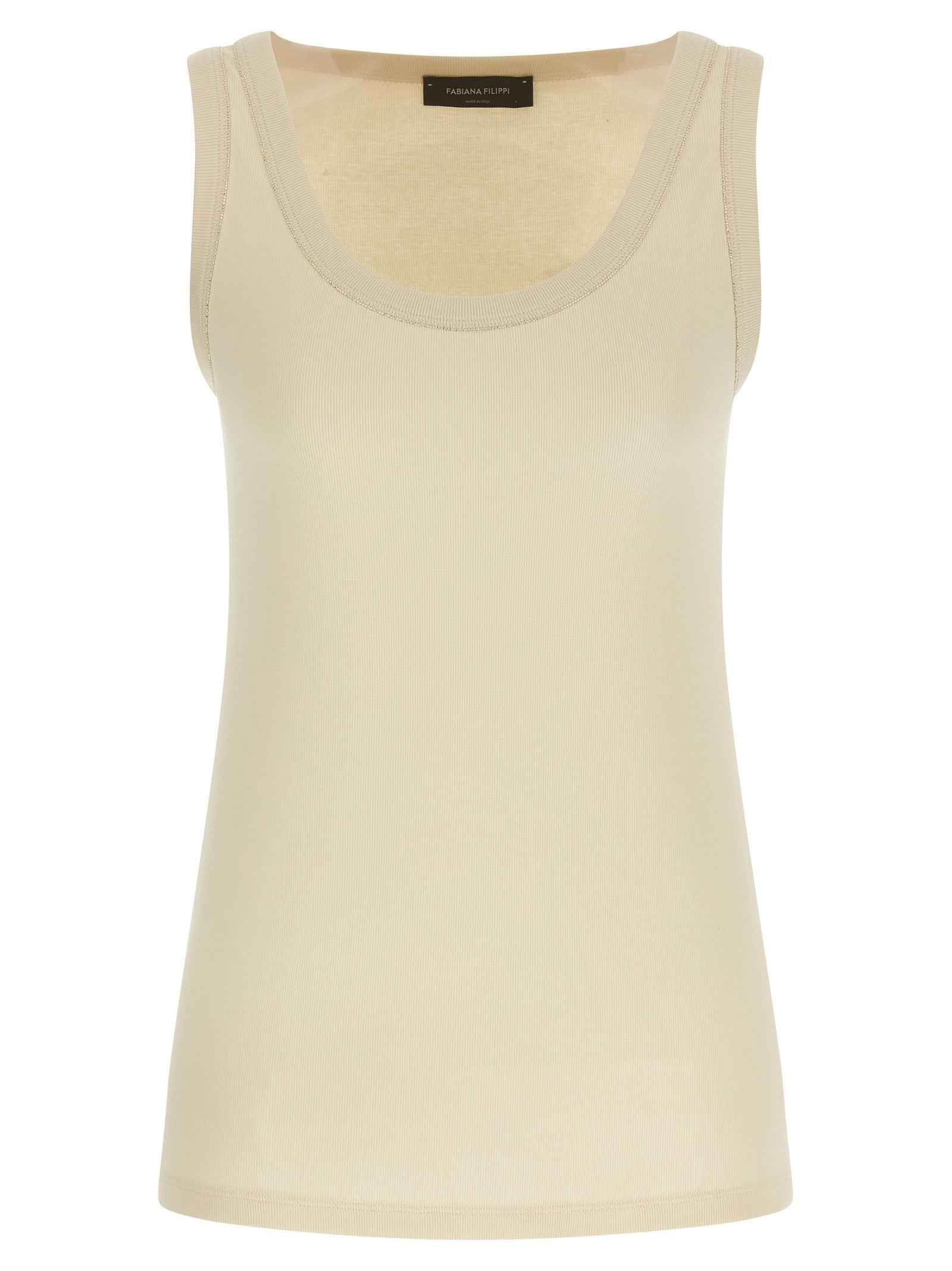 Fabiana Filippi Beige Cotton Tank Tops